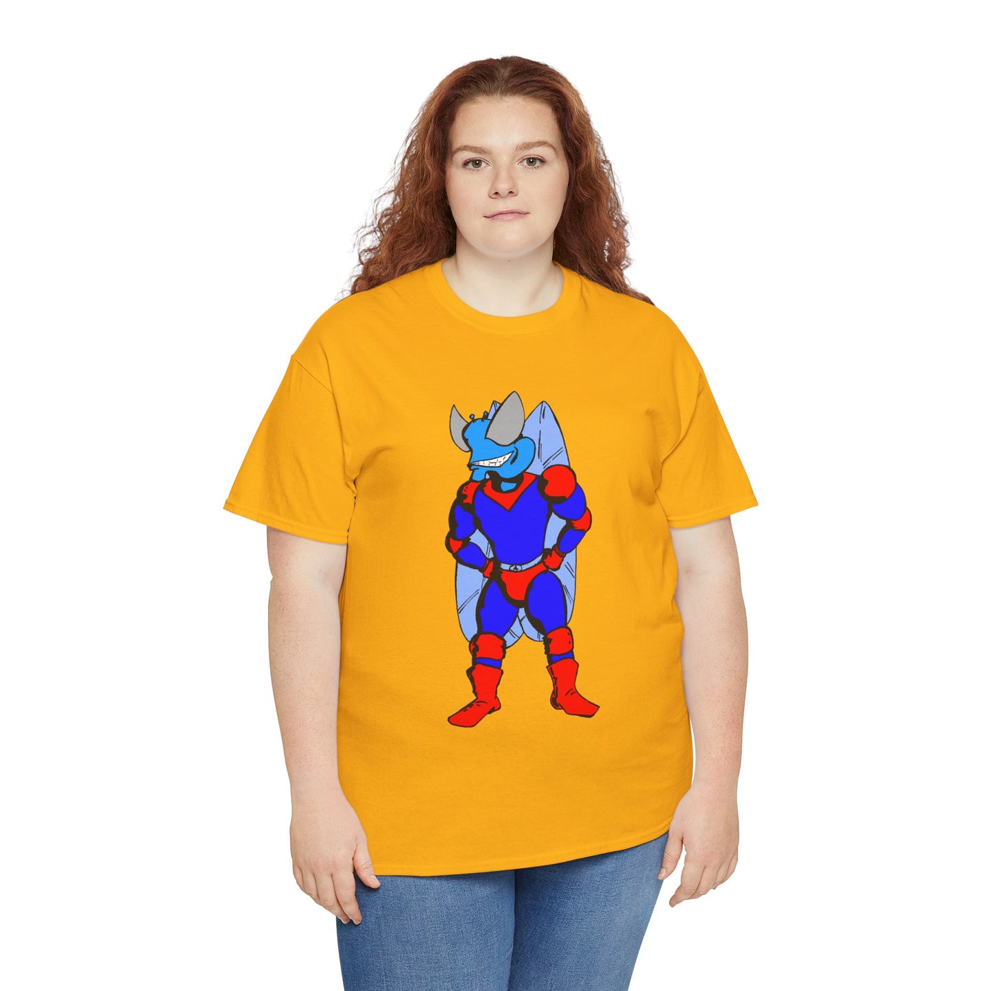Astro-Fly Hero Graphic Tee - Blue & Red Superhero T-Shirt