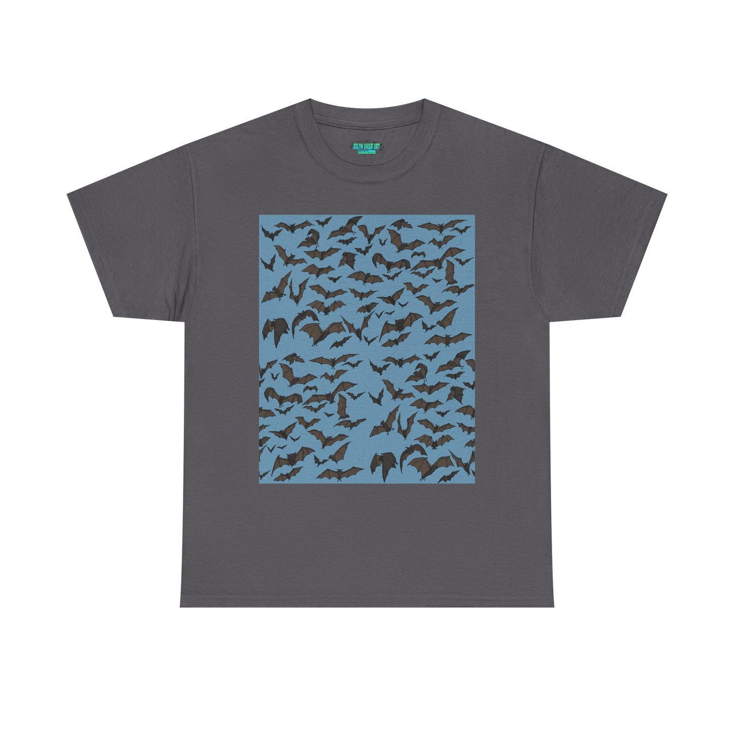 Unisex Bat Print Cotton Tee, Casual Graphic Tee, Halloween Apparel, Unique Gift for Animal Lovers, Stylish Everyday Wear