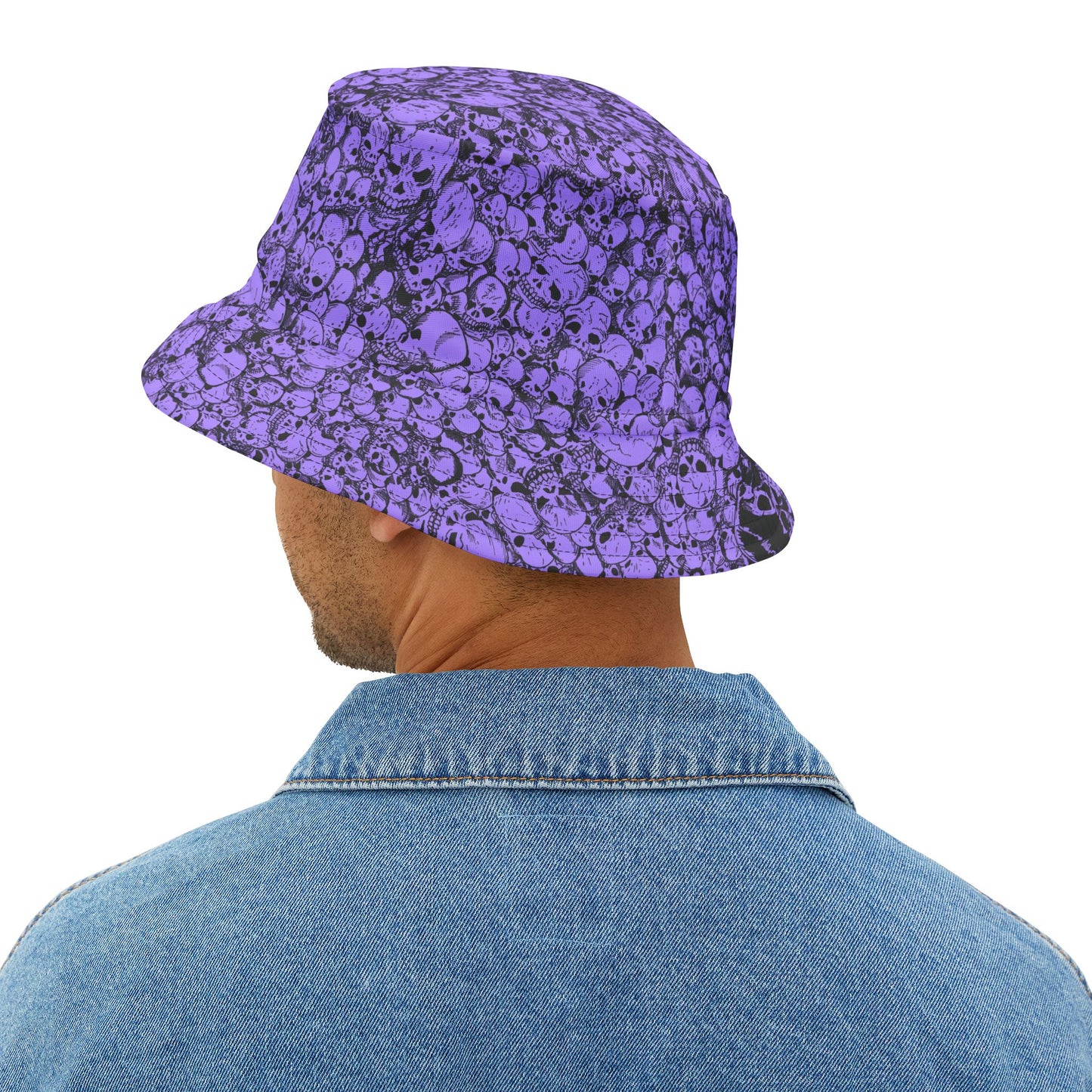 Purple Gathering of Skulls Print Bucket Hat - Edgy Summer Accessory