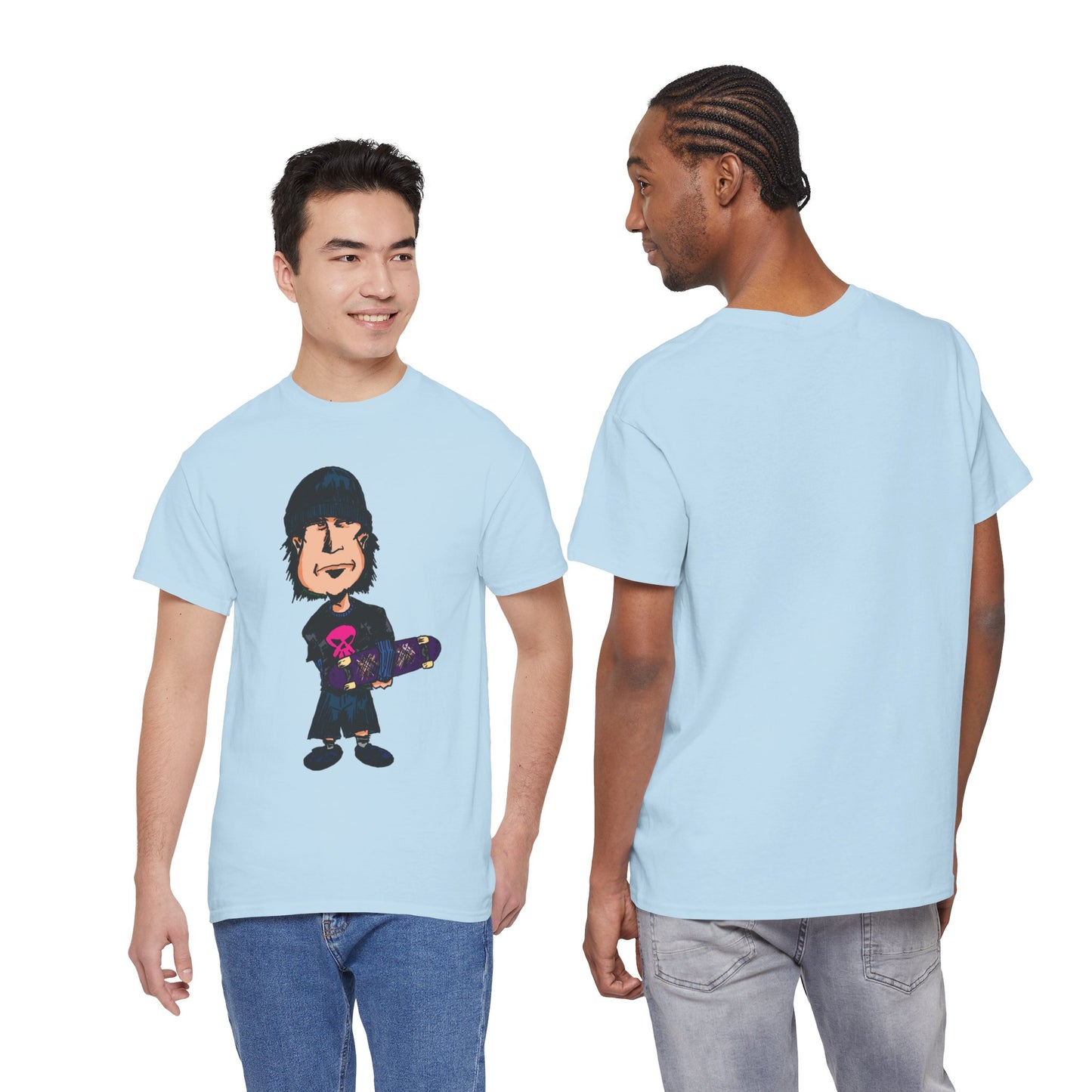 Rude Skater Dude - Skate Punk - Skater Kid Cartoon T‑Shirt — Cute Skateboarder Graphic Tee