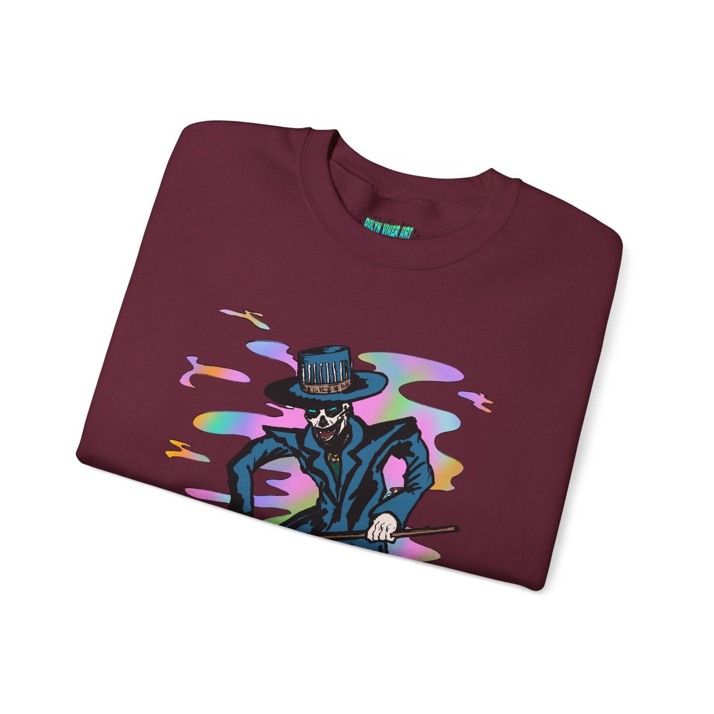 Vibrant Voodoo Graphic Crewneck Sweatshirt - Unisex Halloween Vibe