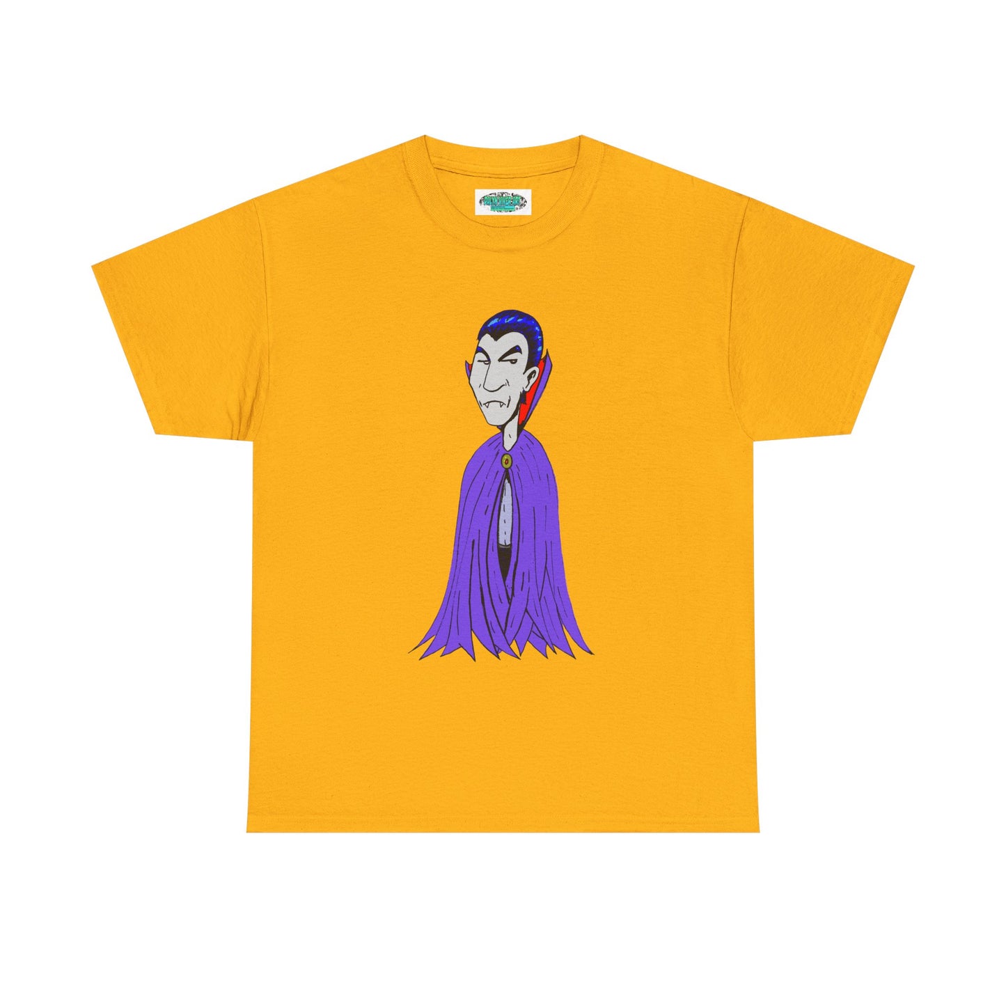 Vampire Cartoon Tee - Cute Purple Cloak Dracula Graphic T-Shirt