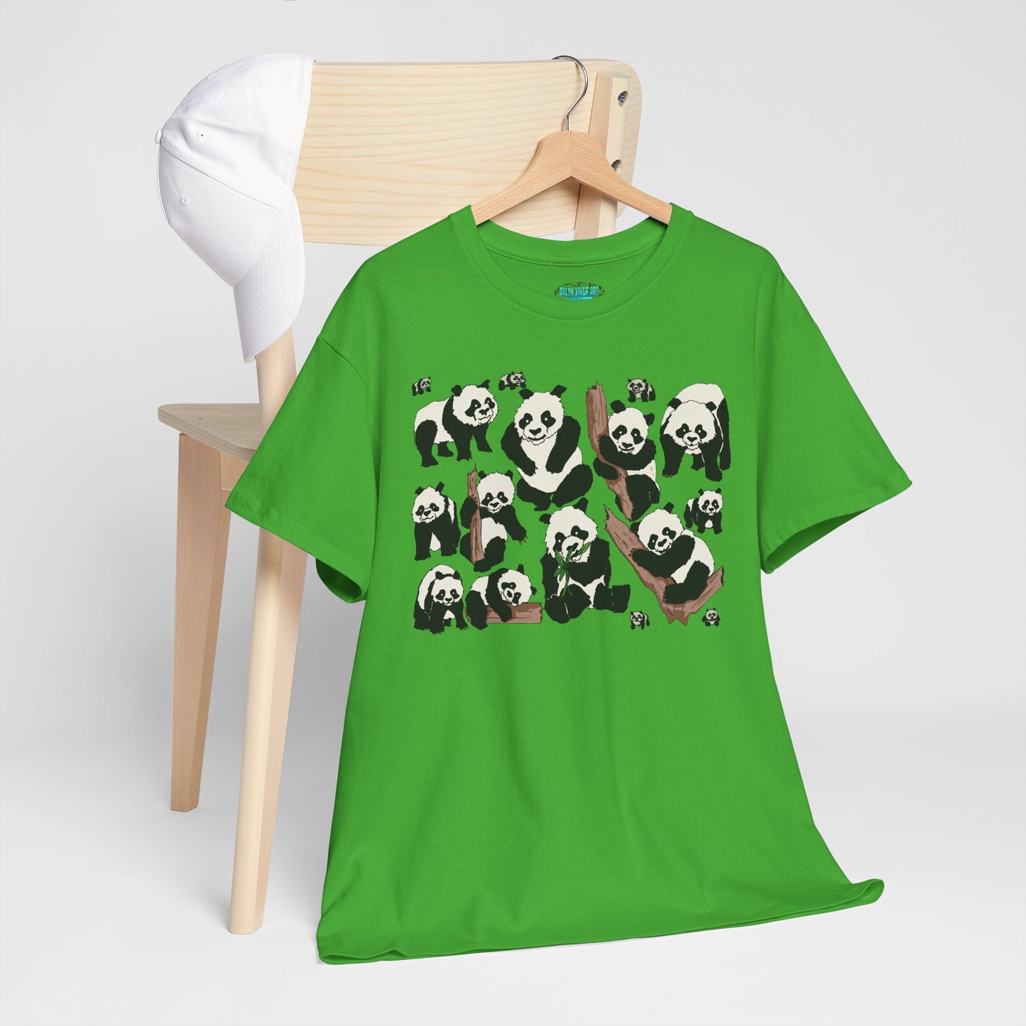 Cute Panda Design Unisex Heavy Cotton Tee | Animal Lover Gift, Casual Wear, Eco-Friendly Apparel, Nature Enthusiast Clothing