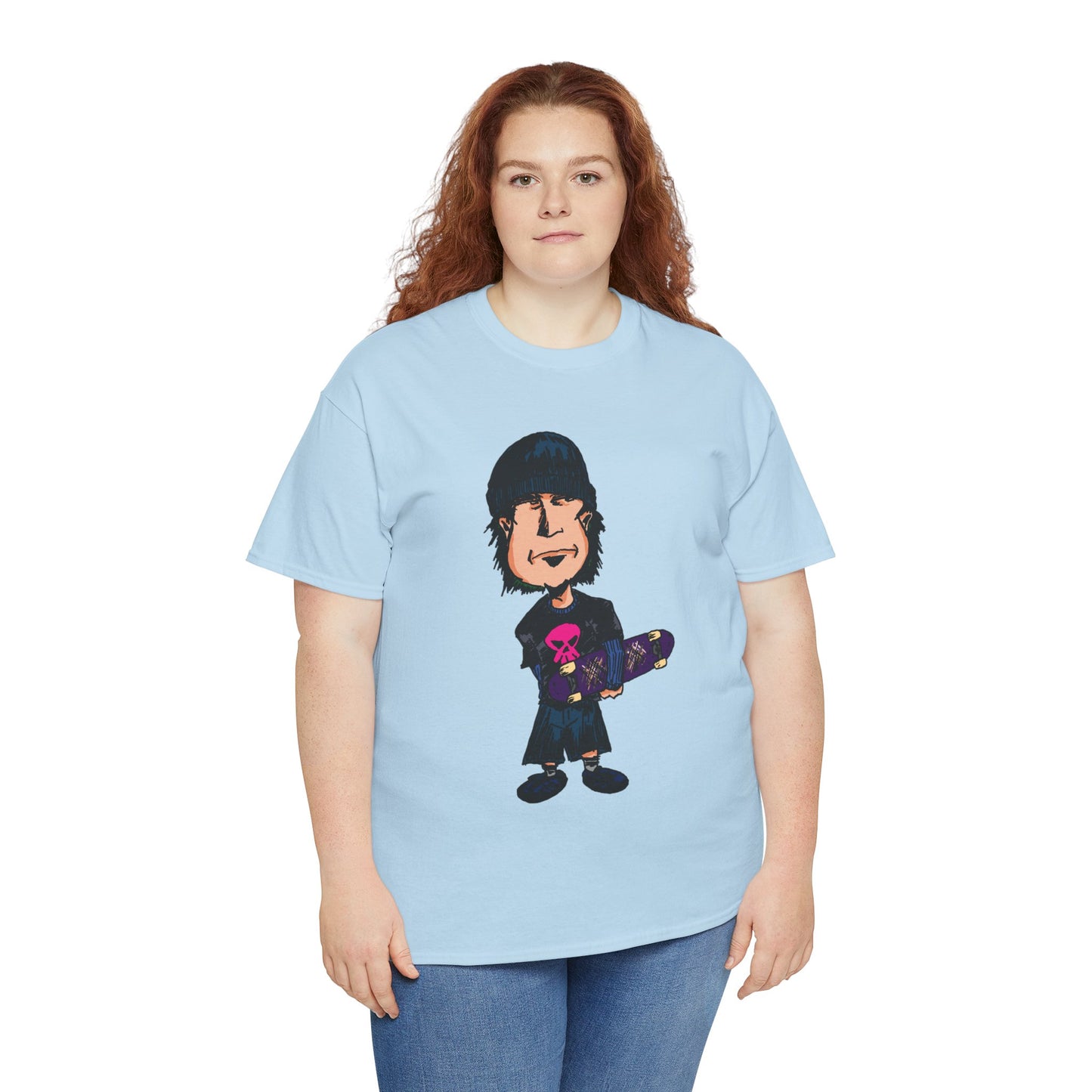 Rude Skater Dude - Skate Punk - Skater Kid Cartoon T‑Shirt — Cute Skateboarder Graphic Tee