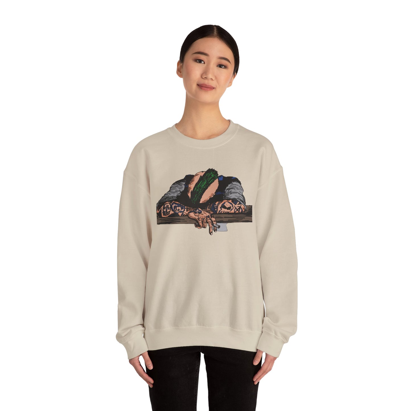 Punk and Done Artistic Unisex Crewneck Sweatshirt - Cozy Vibes