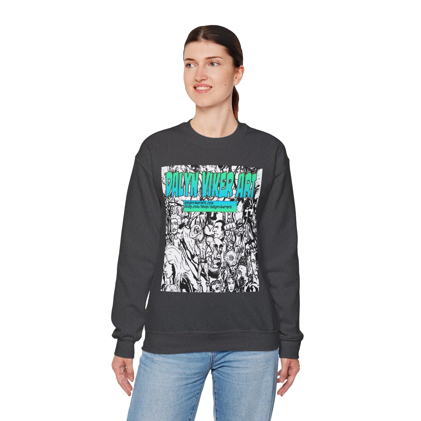 Graphic Art Crewneck Sweatshirt - Dalyan Viker Art Edition