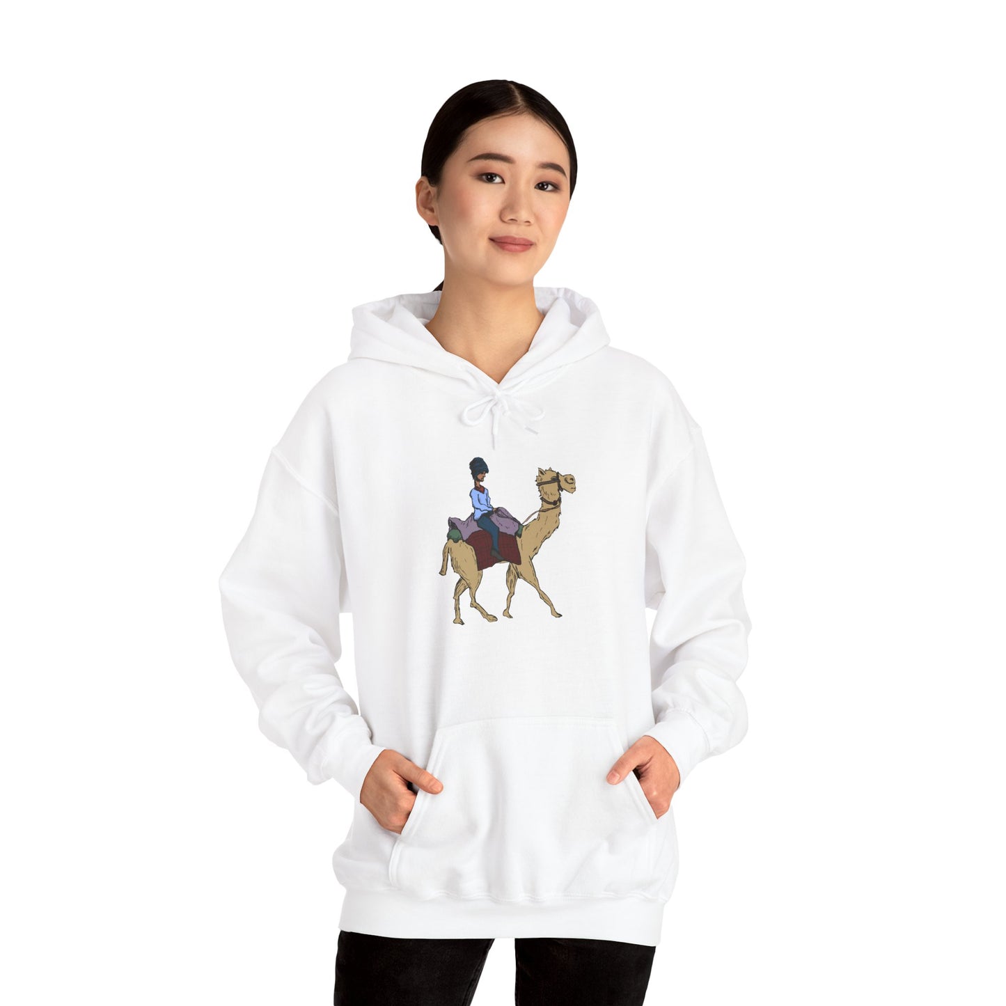 Camel Ride Hoodie, Cozy Unisex Pullover Sweatshirt, Fun Animal Lover Gift, Perfect for Travel & Adventure Enthusiasts