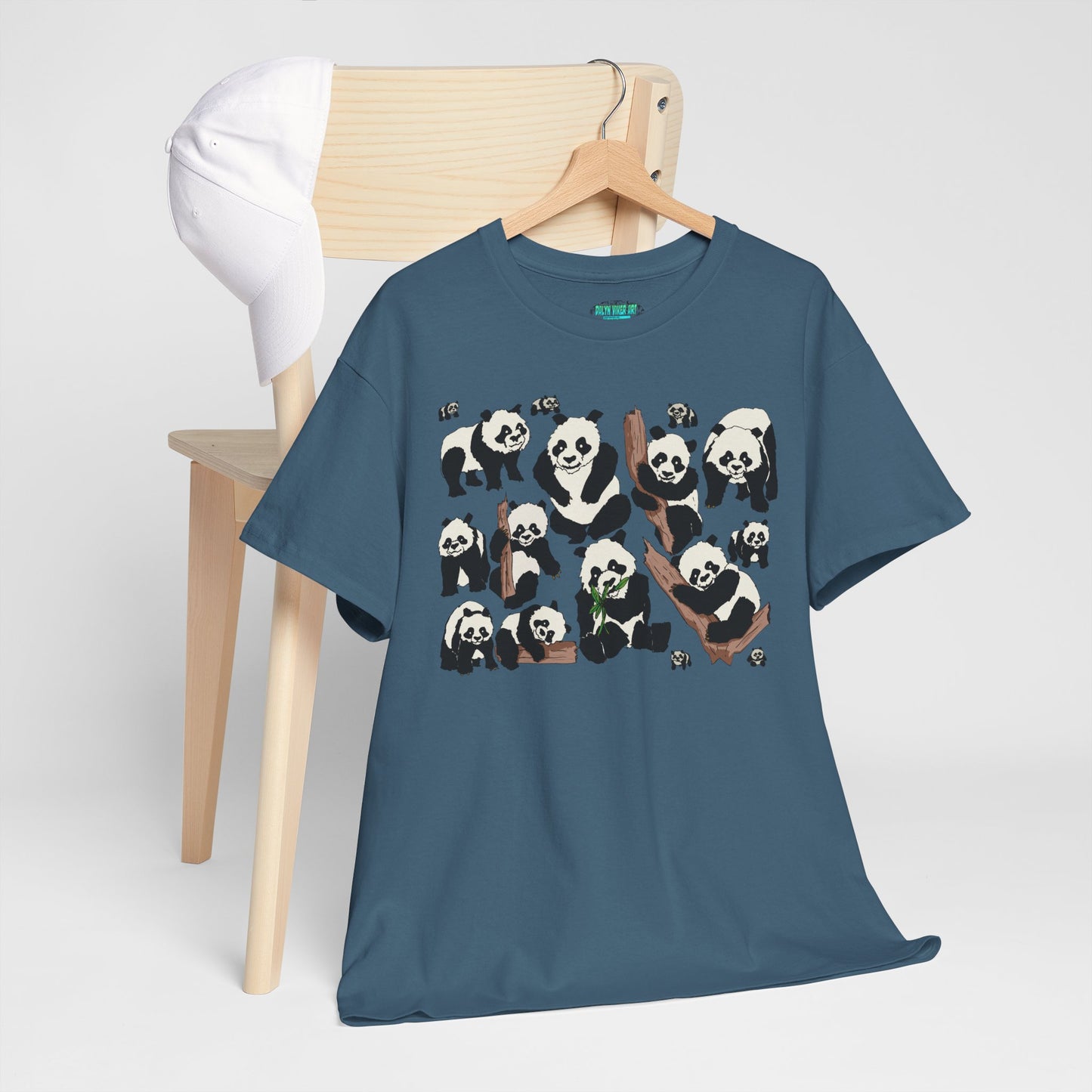 Cute Panda Design Unisex Heavy Cotton Tee | Animal Lover Gift, Casual Wear, Eco-Friendly Apparel, Nature Enthusiast Clothing