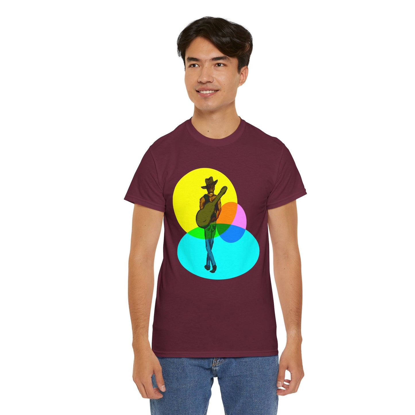 Cowboy Guitar Tee — Colorful Music T‑Shirt