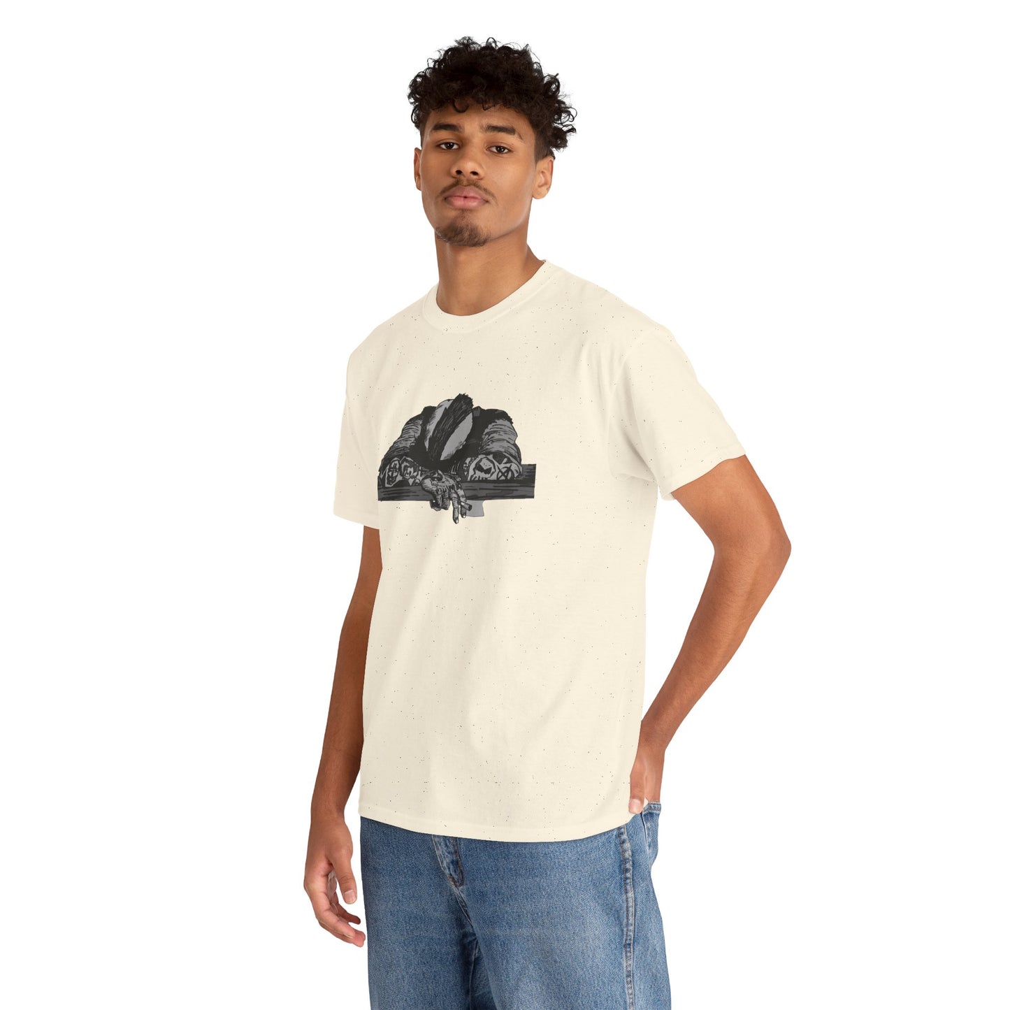 Punk and Done(grayscale) - Graphic Unisex Heavy Cotton Tee - Independent Illustration for Everyday Wear