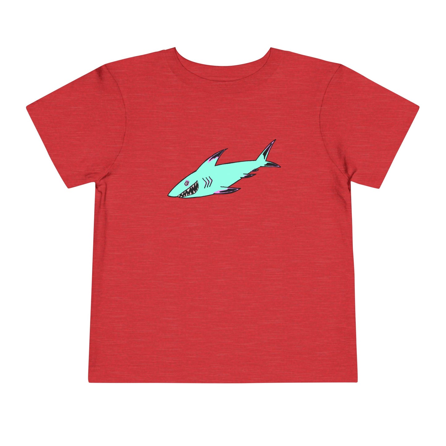 Toddler Tee — Cute Teal Shark Graphic Kids T‑Shirt