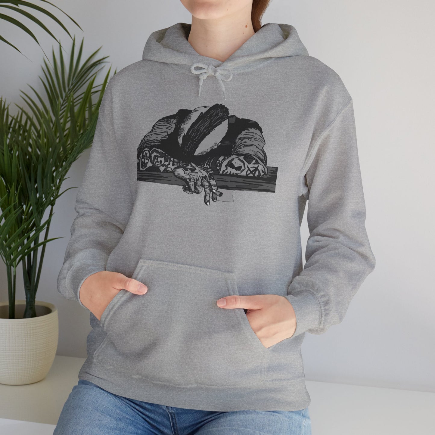 Punk and Done Unisex Hoodie with Artistic Design, Cozy Streetwear, Graphic Sweatshirt for Casual Vibes, Perfect Gift for Any Occasion