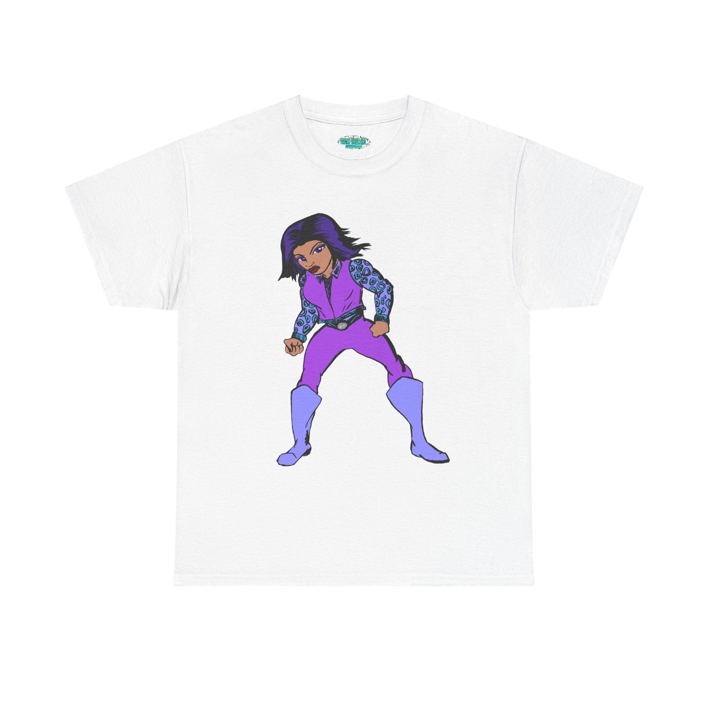 Retro Cartoon Hero Woman Character Unisex Heavy Cotton Tee, Vintage Graphic Tee, Fun T-Shirt, Gift for Fans, Casual Wear, Everyday Tee