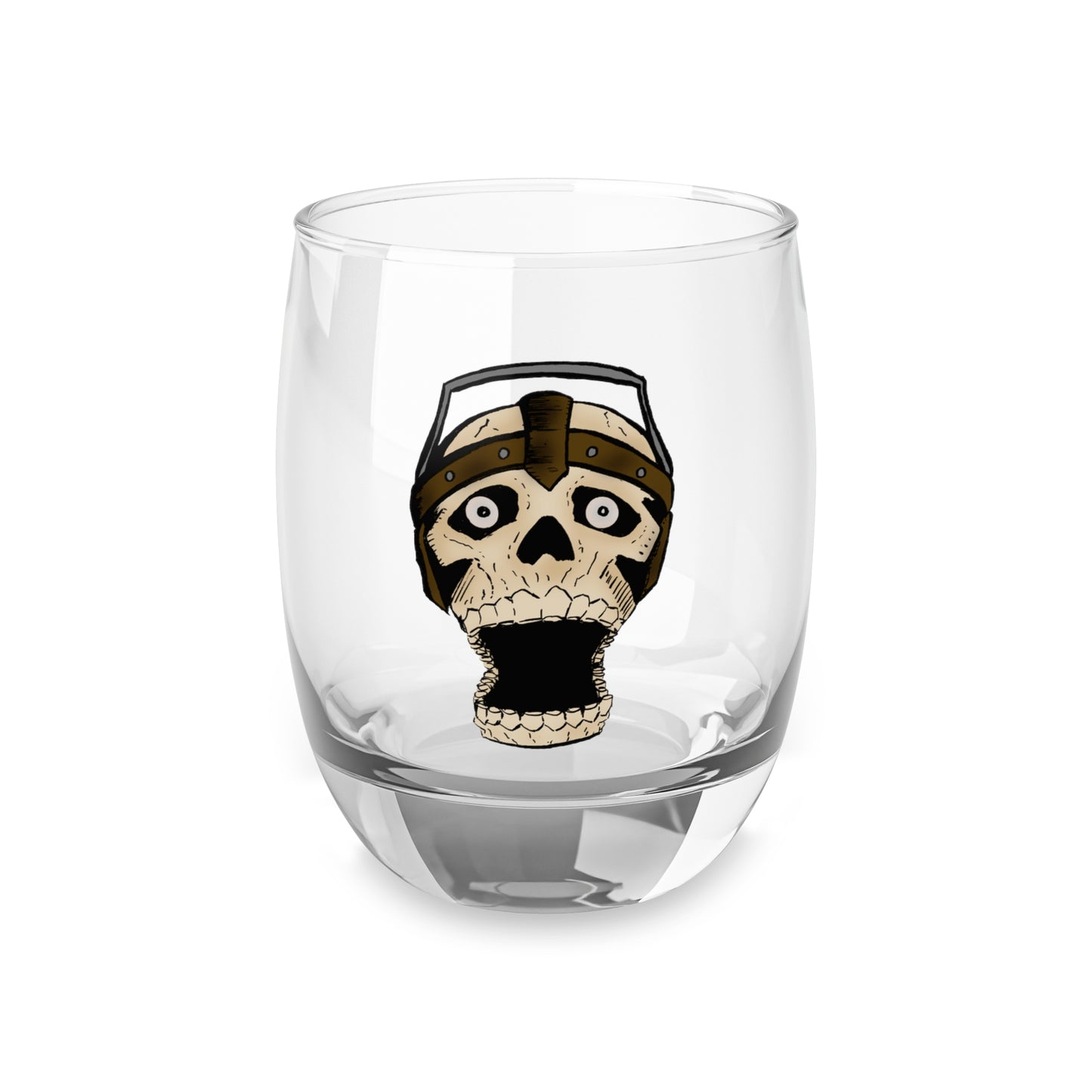 Whiskey Glass - Electrocuted Screaming Skull Gothic Horror Art