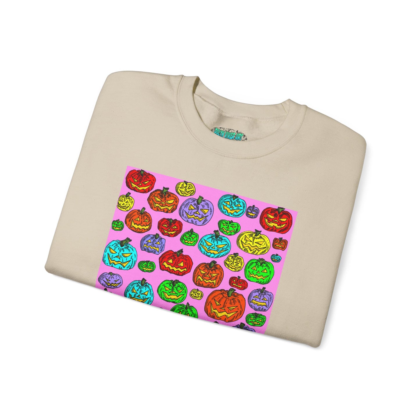 Colorful Pumpkin Crewneck Sweatshirt for Fall Celebrations