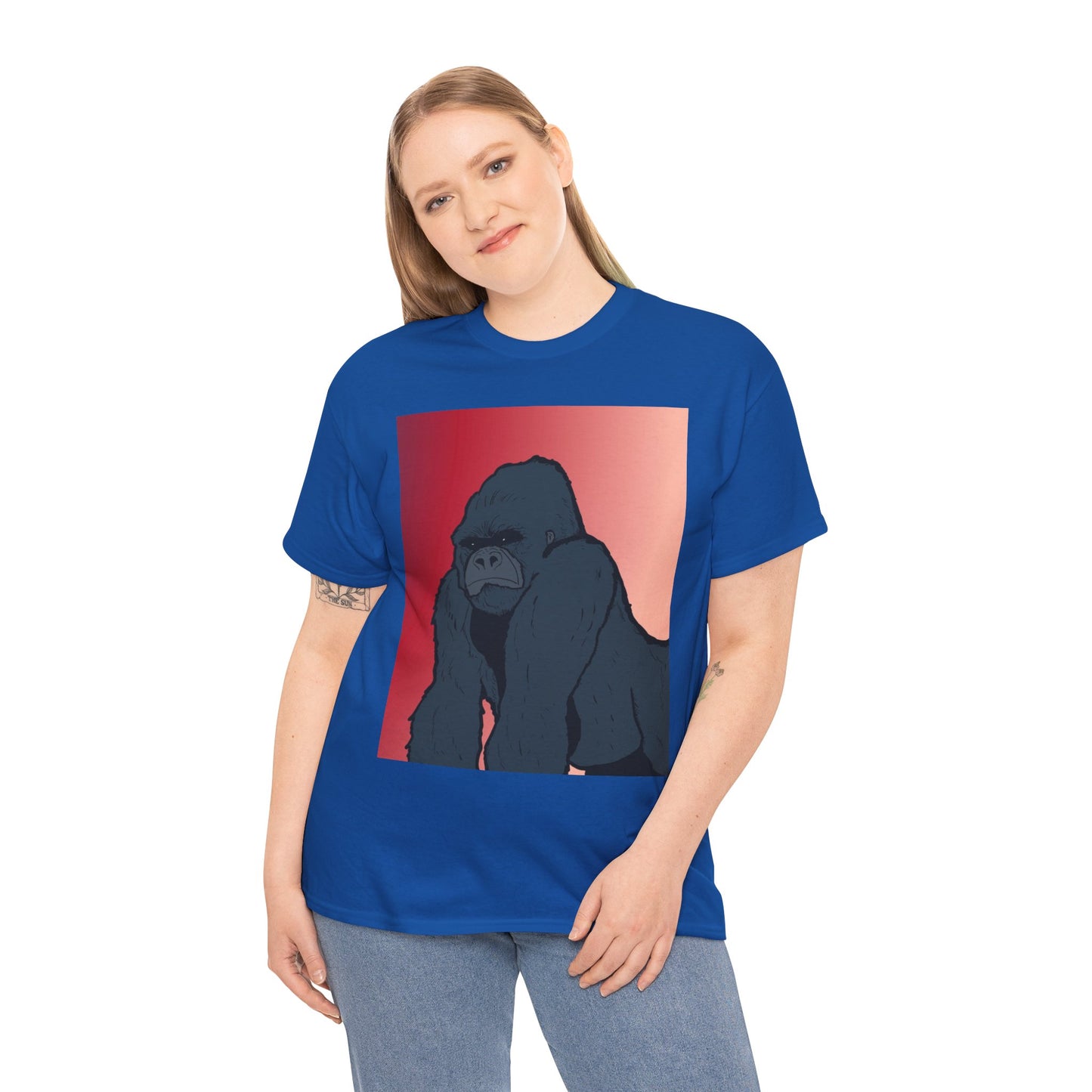 Gorilla Graphic Tee — Vintage Sunset Primate Illustration Shirt