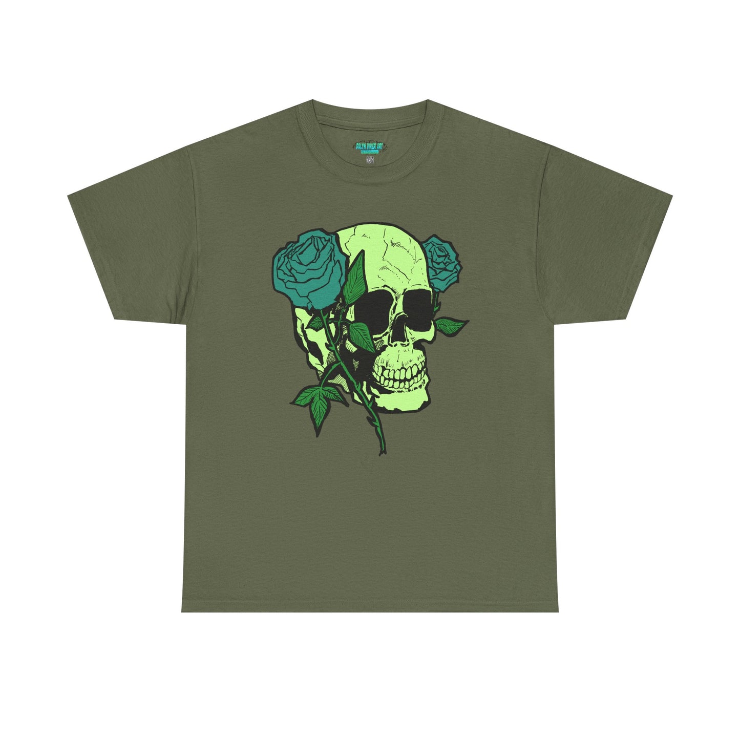 Skull & Rose Graphic Tee - Unisex Heavy Cotton Shirt