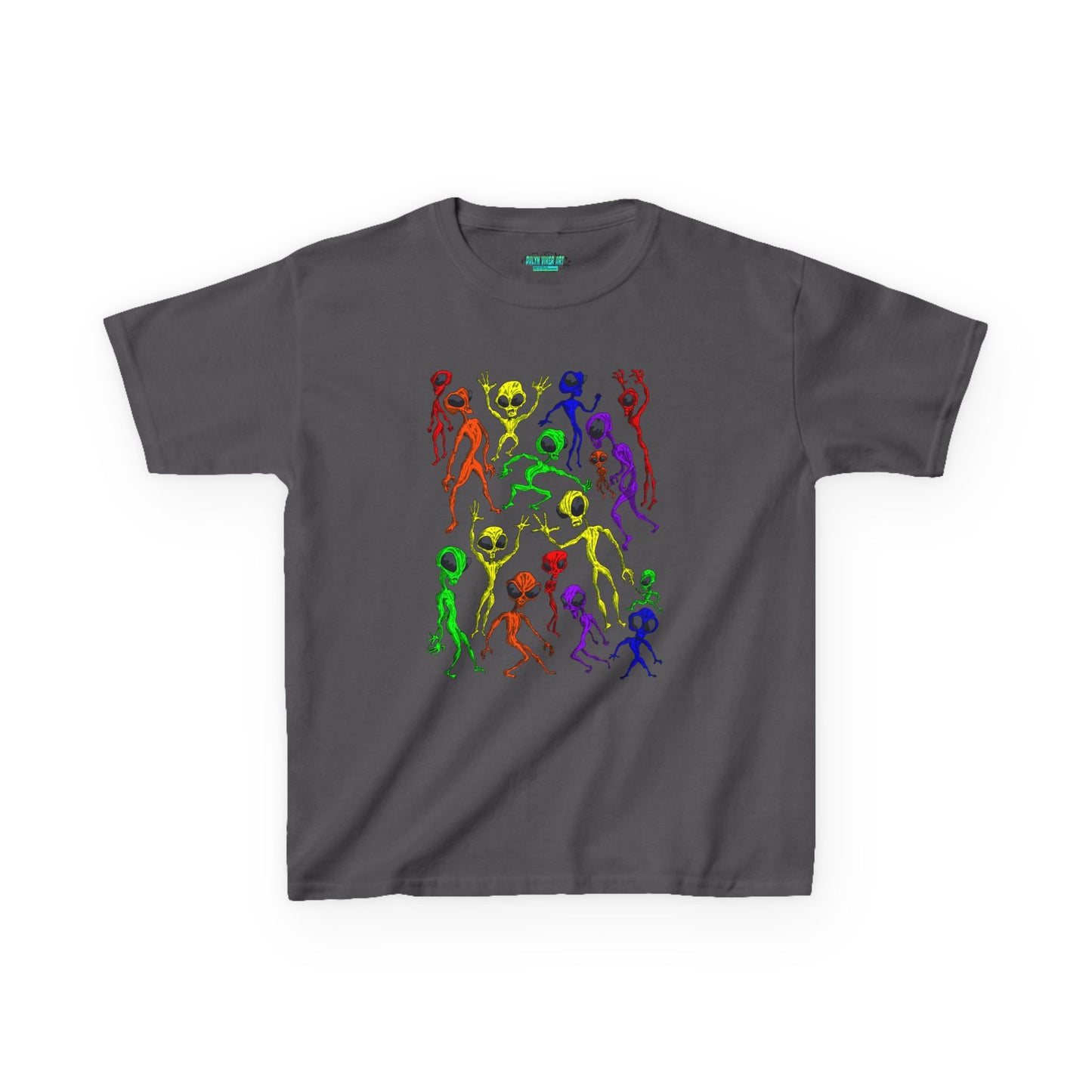 Colorful Alien Dance Party Kids Tee, Fun Graphic T-Shirt, Youth Summer Apparel, Gift for Young Dancers, Birthday Party Outfit, Festival Wear