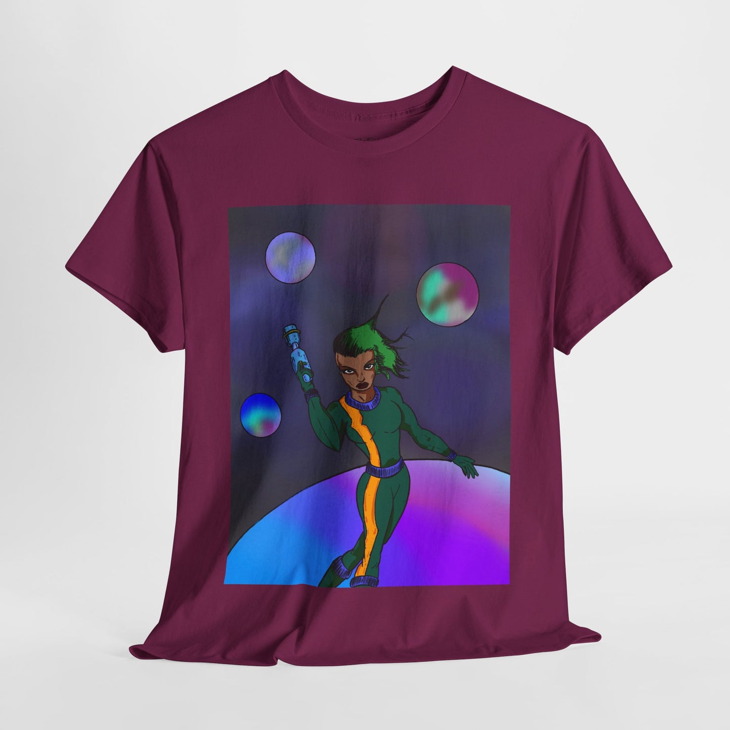 Cosmic Hero Vibe Tee - Unisex Heavy Cotton Tee, Space Art Shirt, Retro Sci-Fi T-Shirt, Gift for Space Lovers, Unique Graphic Tee