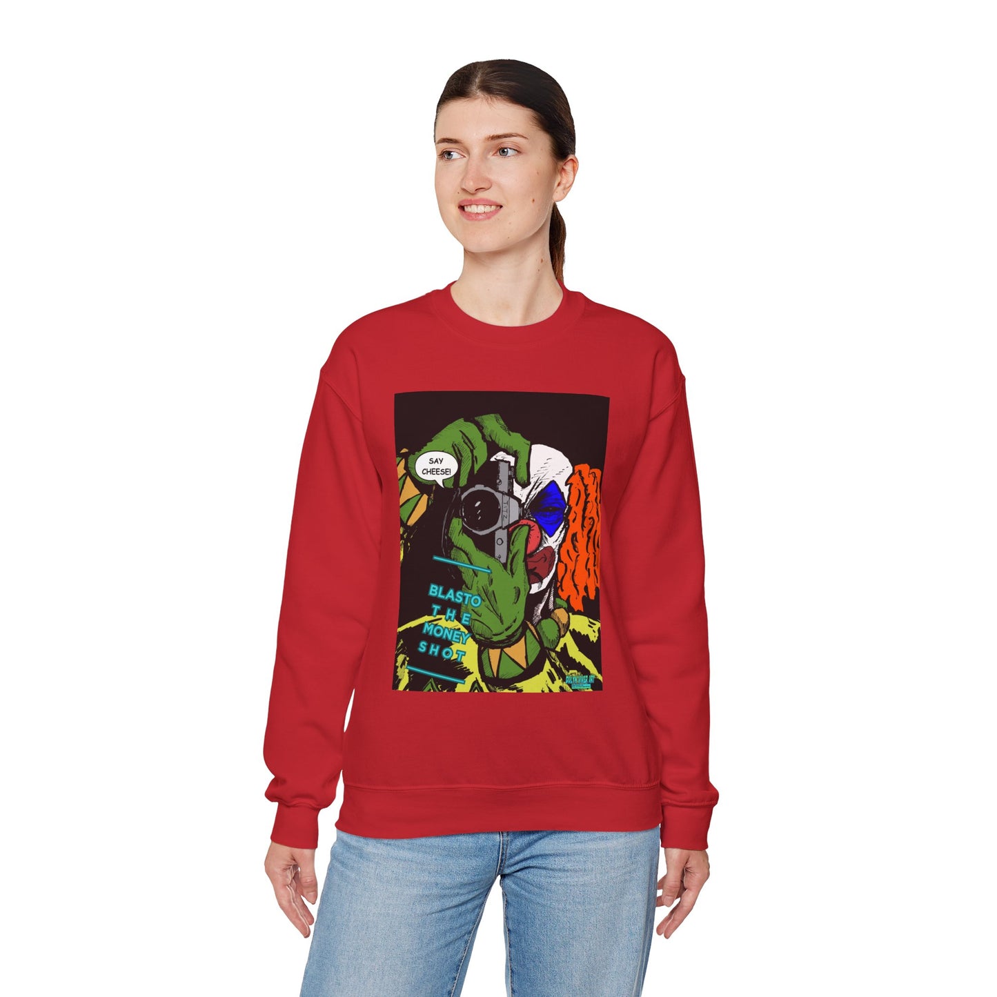 Blasto the Clown Retro Homage Graphic Crewneck Sweatshirt - 'Blast from the Past'