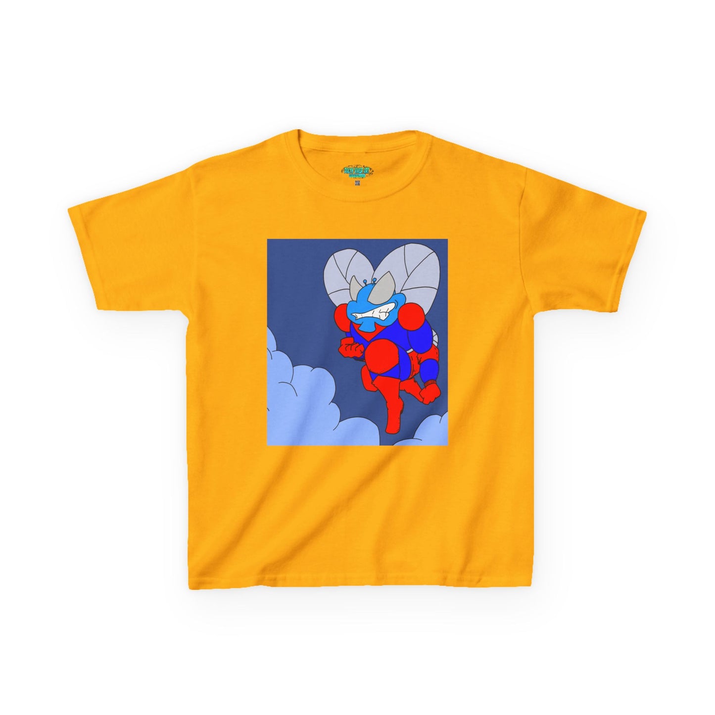 The Astounding Astro-Fly - Up in the Clouds - Kids Superhero Graphic Tee - Fun Cartoon Design for Playful Days