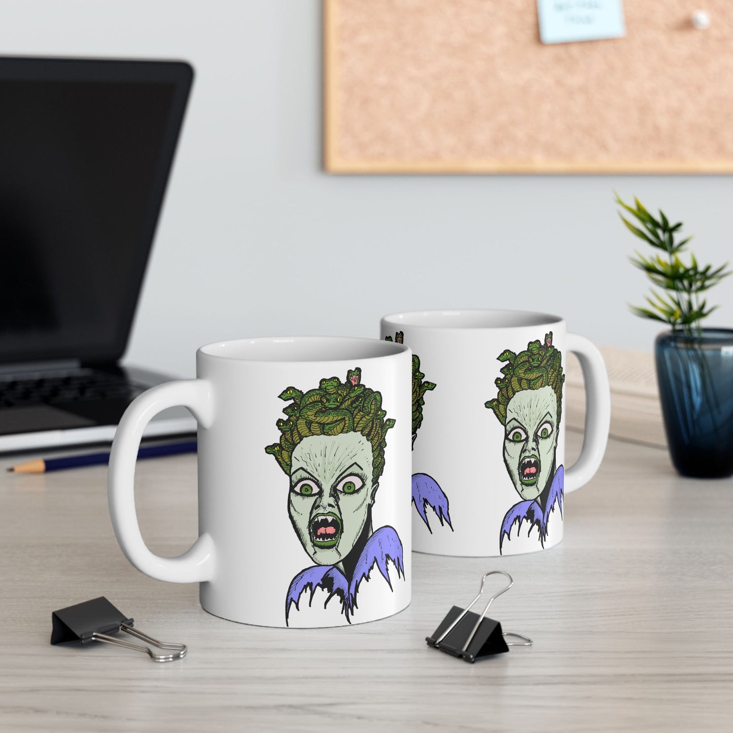 Spooky Medusa Ceramic Mug | Halloween Gift, Unique Coffee Cup, Witchy Decor, Fun Home Accessory, Creepy Art Drinkware