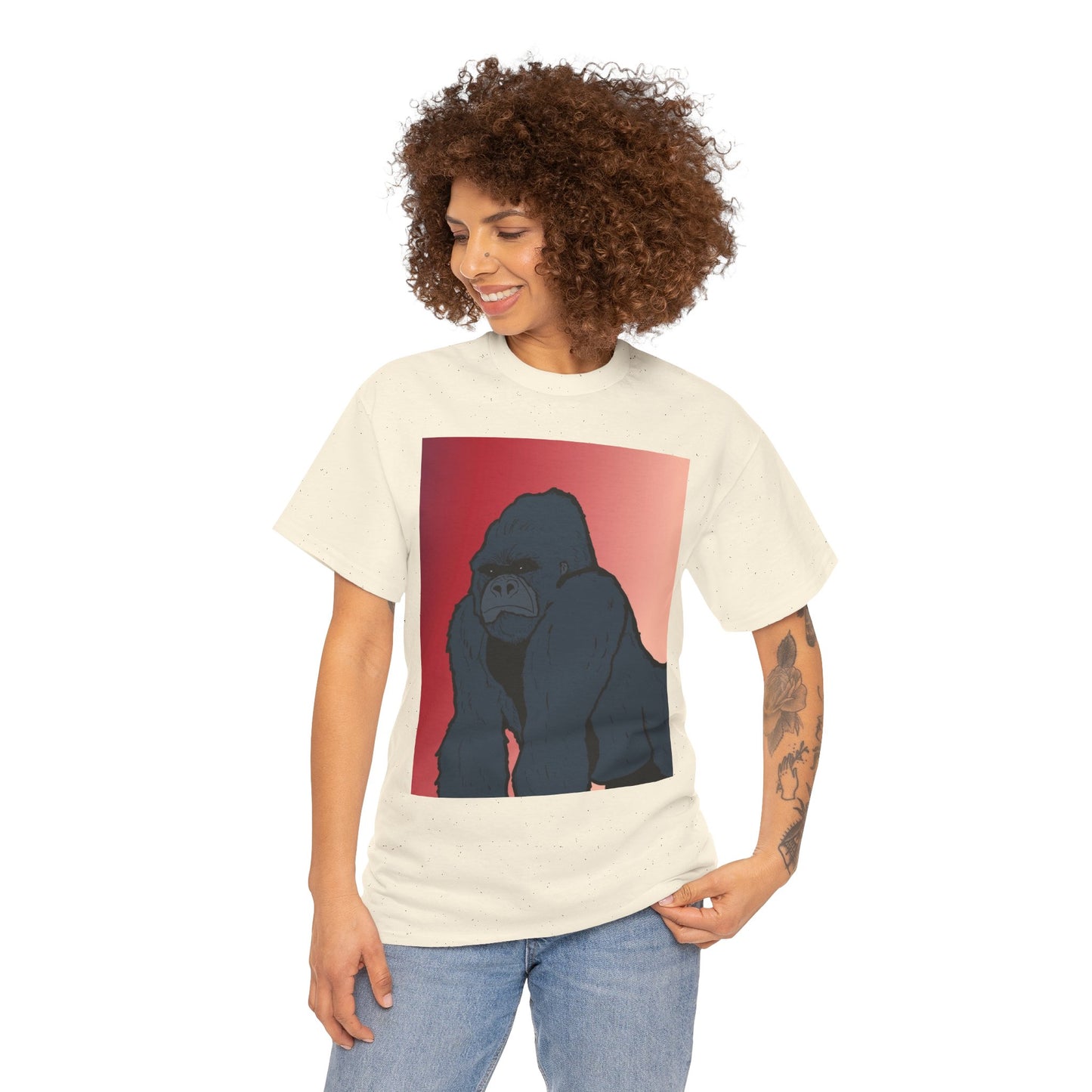 Gorilla Graphic Tee — Vintage Sunset Primate Illustration Shirt