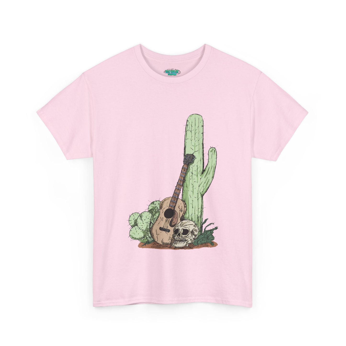 Desert Vibe Graphic Tee - Unisex Heavy Cotton Shirt, Boho Cactus Shirt, Guitar Lover's Gift, Summer Top, Music T-Shirt