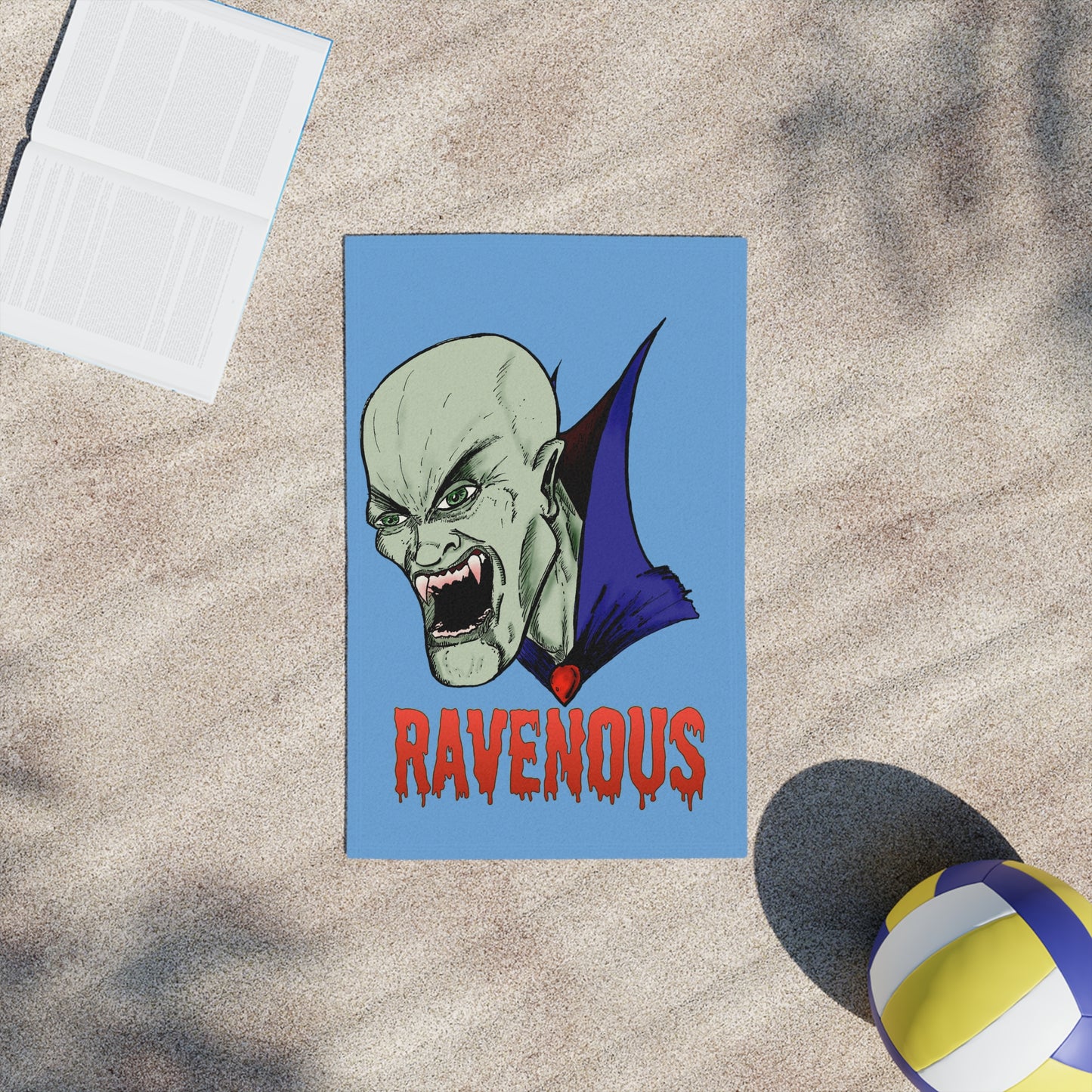 Beach Towels - Ravenous Bloodthirsty Vampire Gothic Horror Design