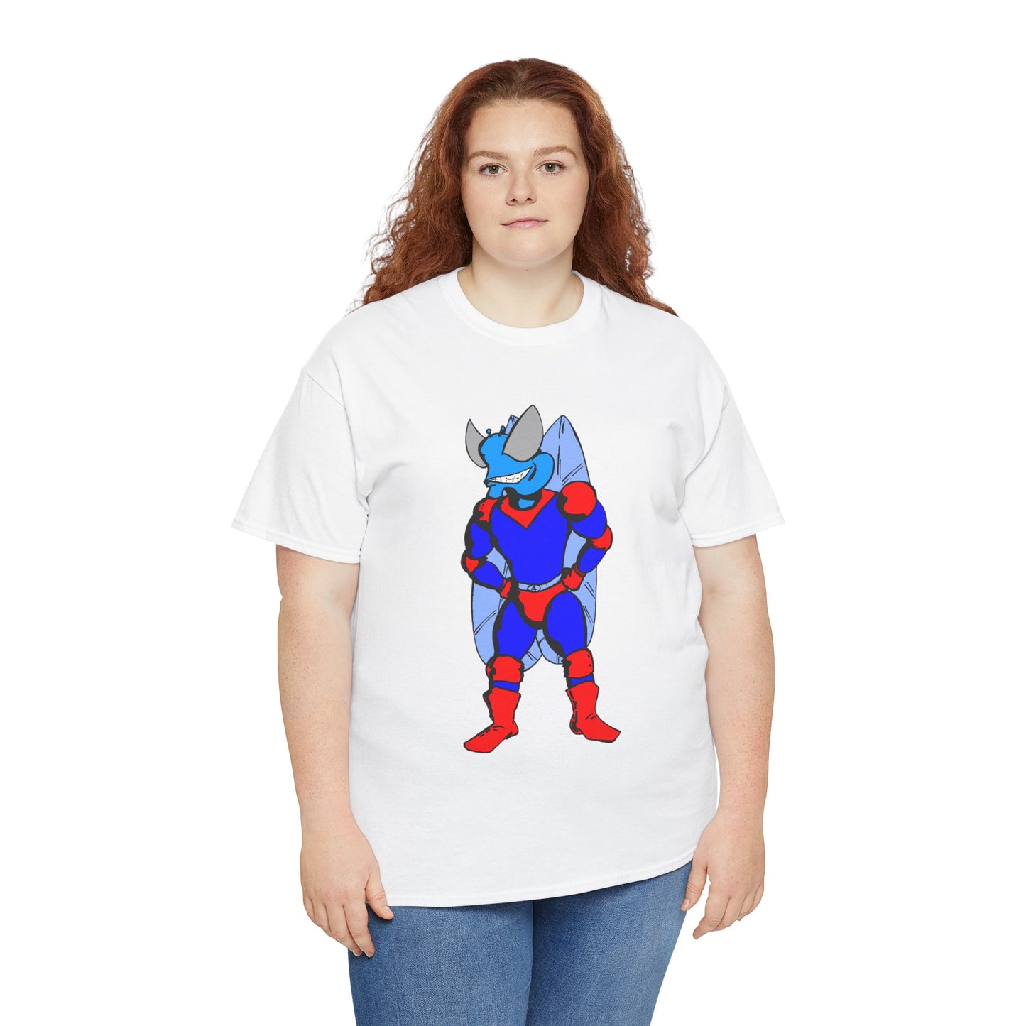 Astro-Fly Hero Graphic Tee - Blue & Red Superhero T-Shirt