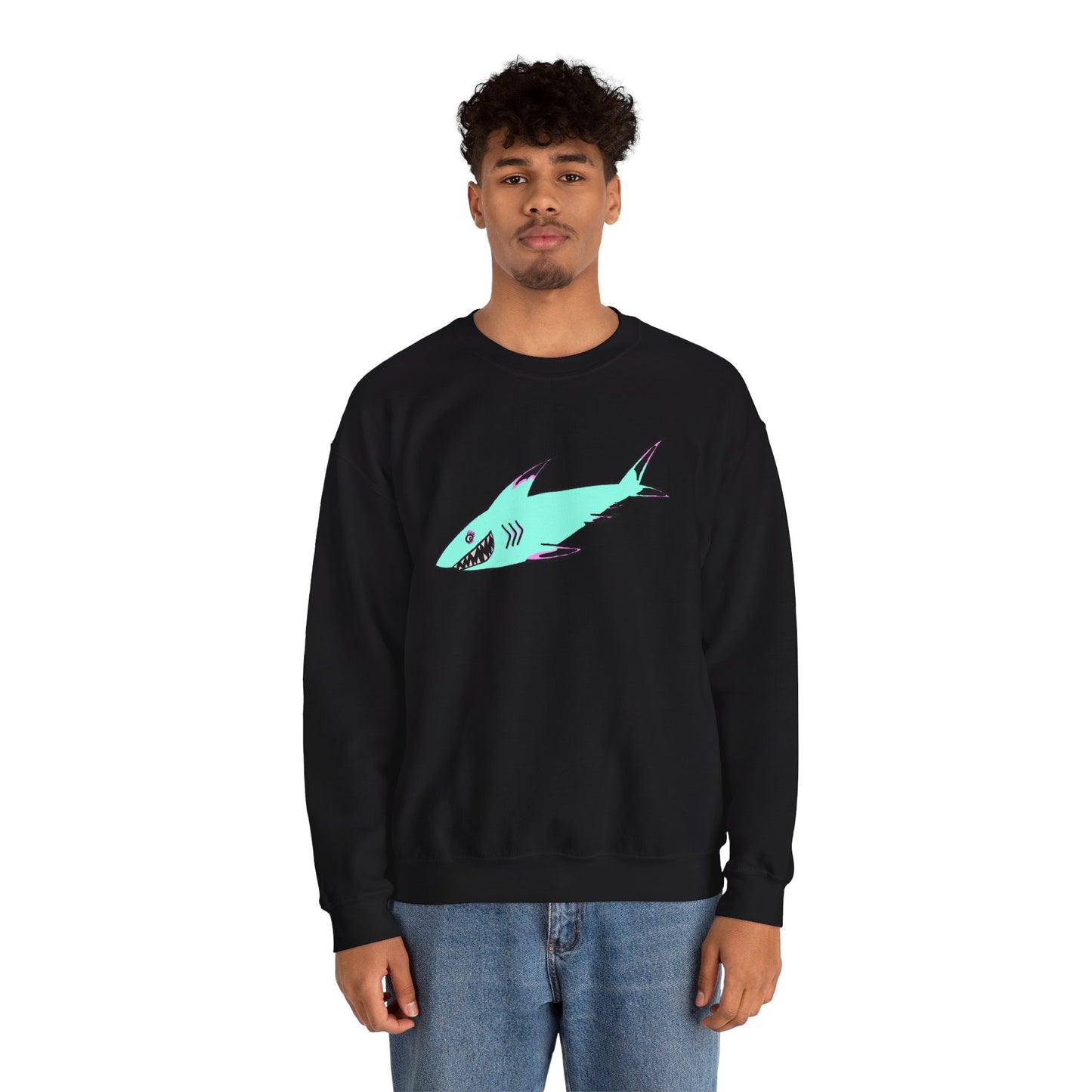 Charming Shark Graphic Sweatshirt - Unisex Heavy Blend™ Crewneck