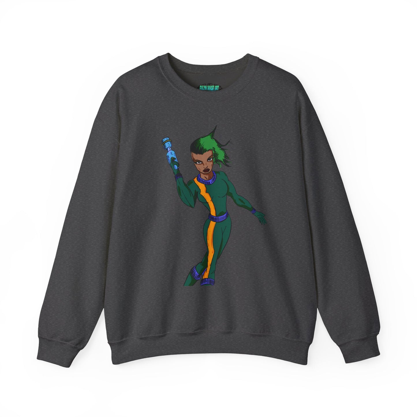 Heroic Vibes Crewneck Sweatshirt with Bold Design