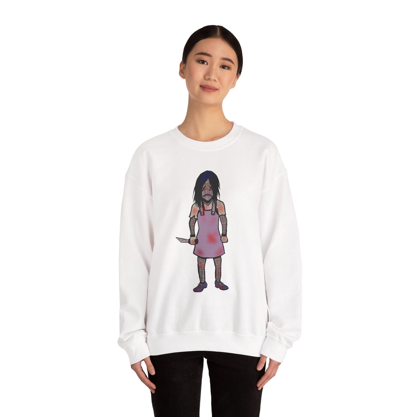 Evil Doll Edgy Graphic Sweatshirt for Unique Style