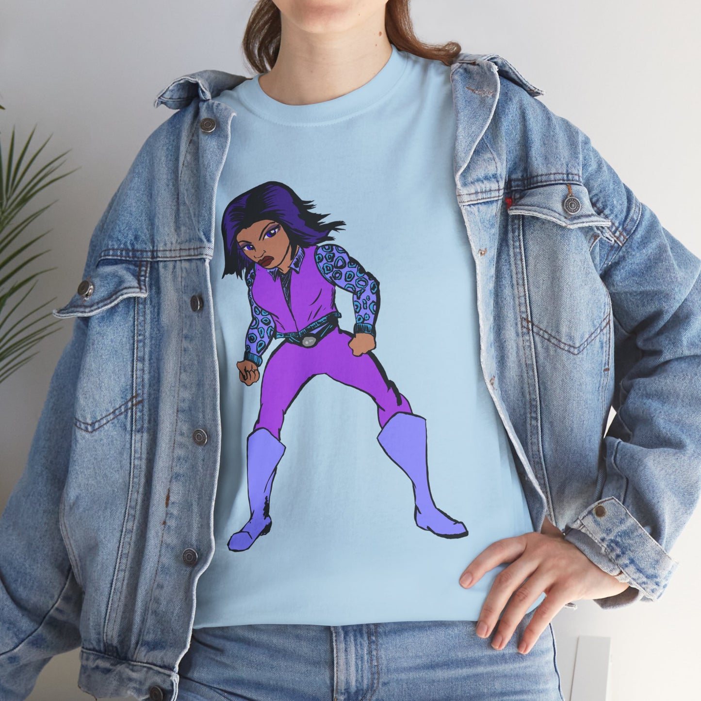 Retro Cartoon Hero Woman Character Unisex Heavy Cotton Tee, Vintage Graphic Tee, Fun T-Shirt, Gift for Fans, Casual Wear, Everyday Tee