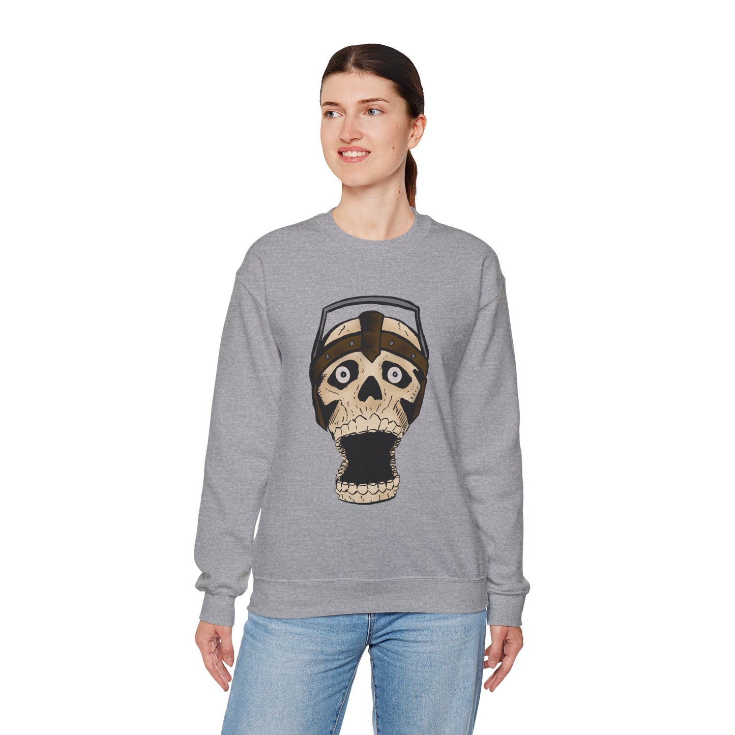Screaming Skull Graphic Crewneck Sweatshirt - Unisex Heavy Blend™