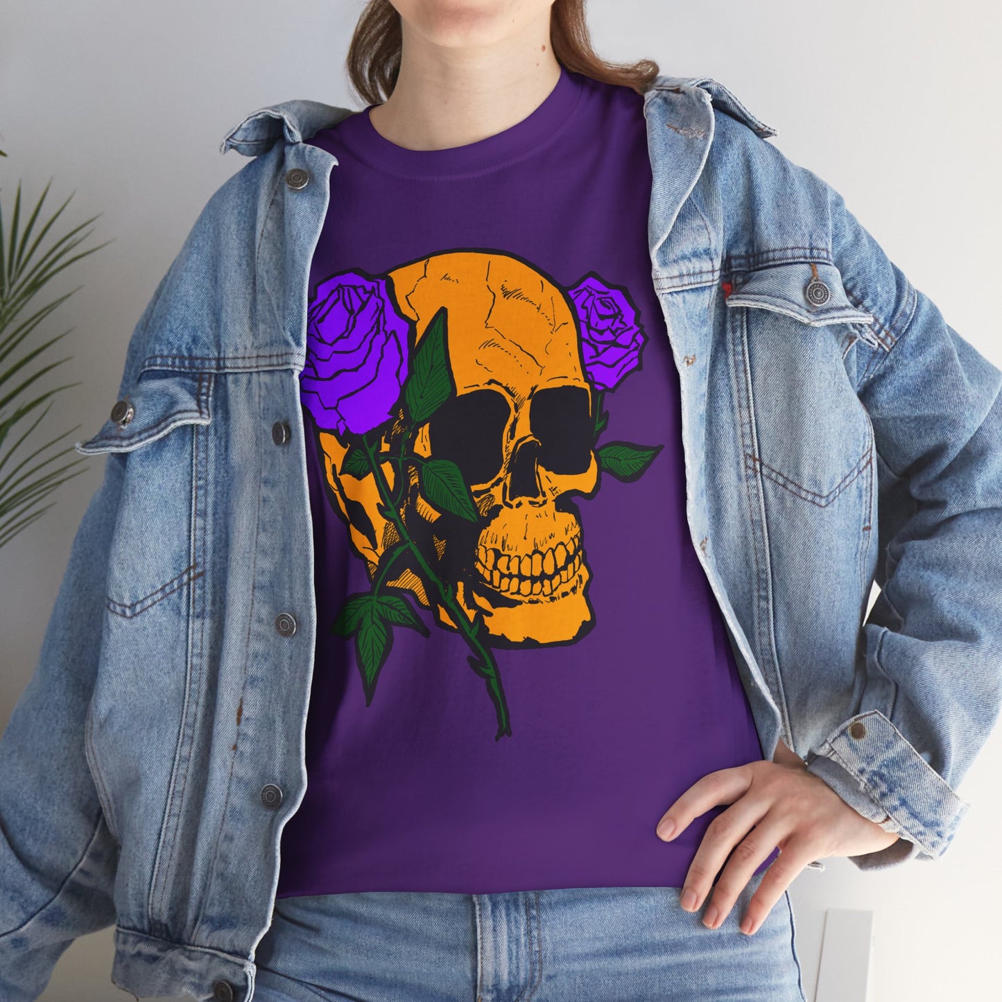 Skull and Roses Unisex Tee, Gothic Aesthetic Shirt, Vintage Graphic T-Shirt, Streetwear Essentials, Edgy Casual Wear