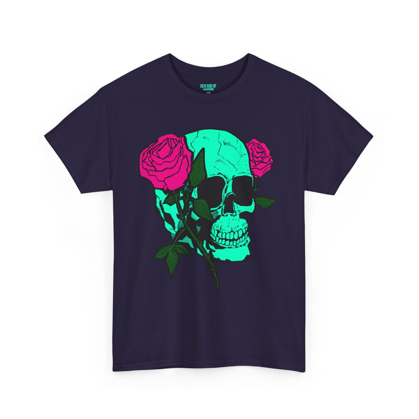 Edgy Skull & Roses Unisex Heavy Cotton Tee - Graphic T-Shirt for Alternative Fashion Lovers