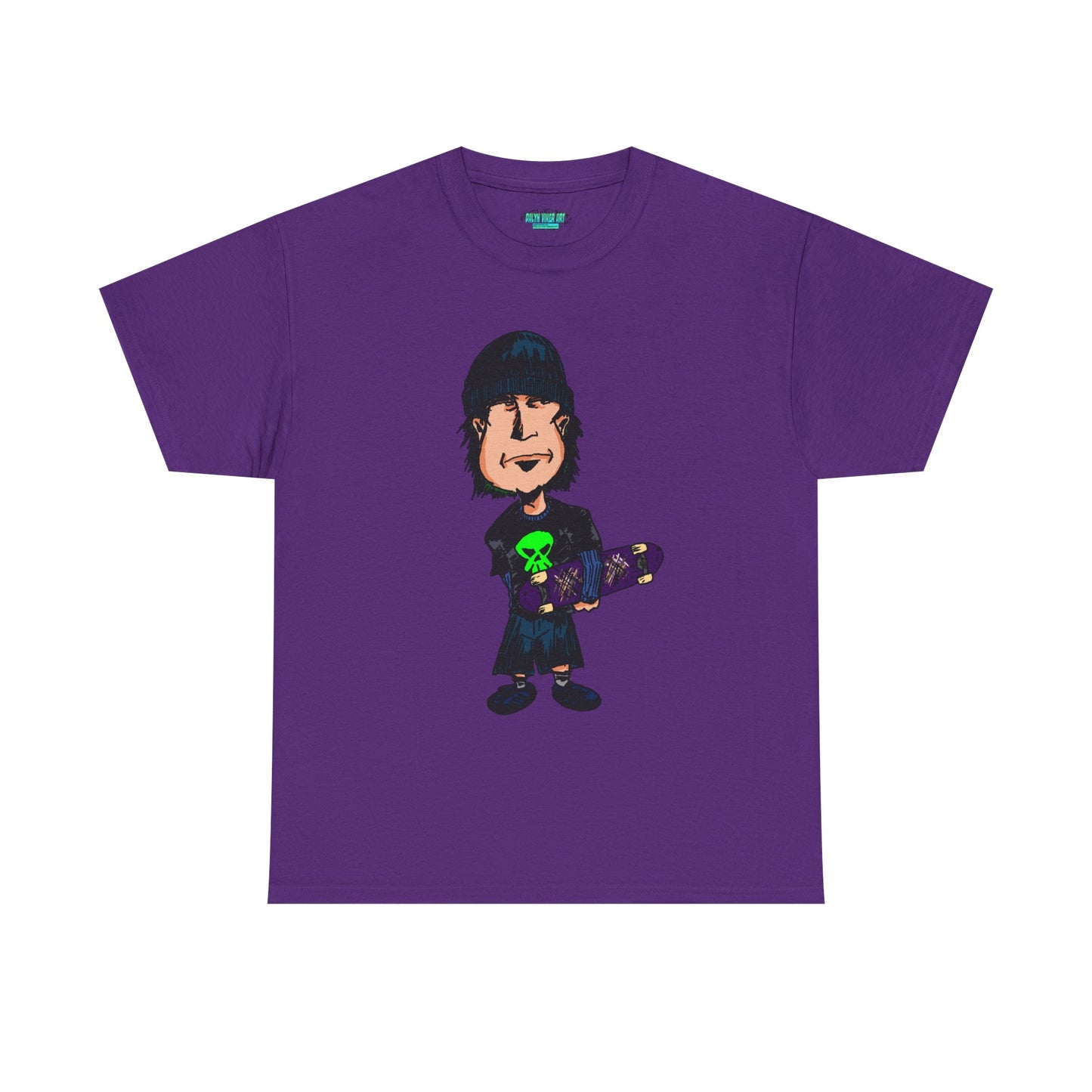 Rude Skater Dude - Skate Punk Cartoon Tee – Boy with Skateboard Graphic Shirt