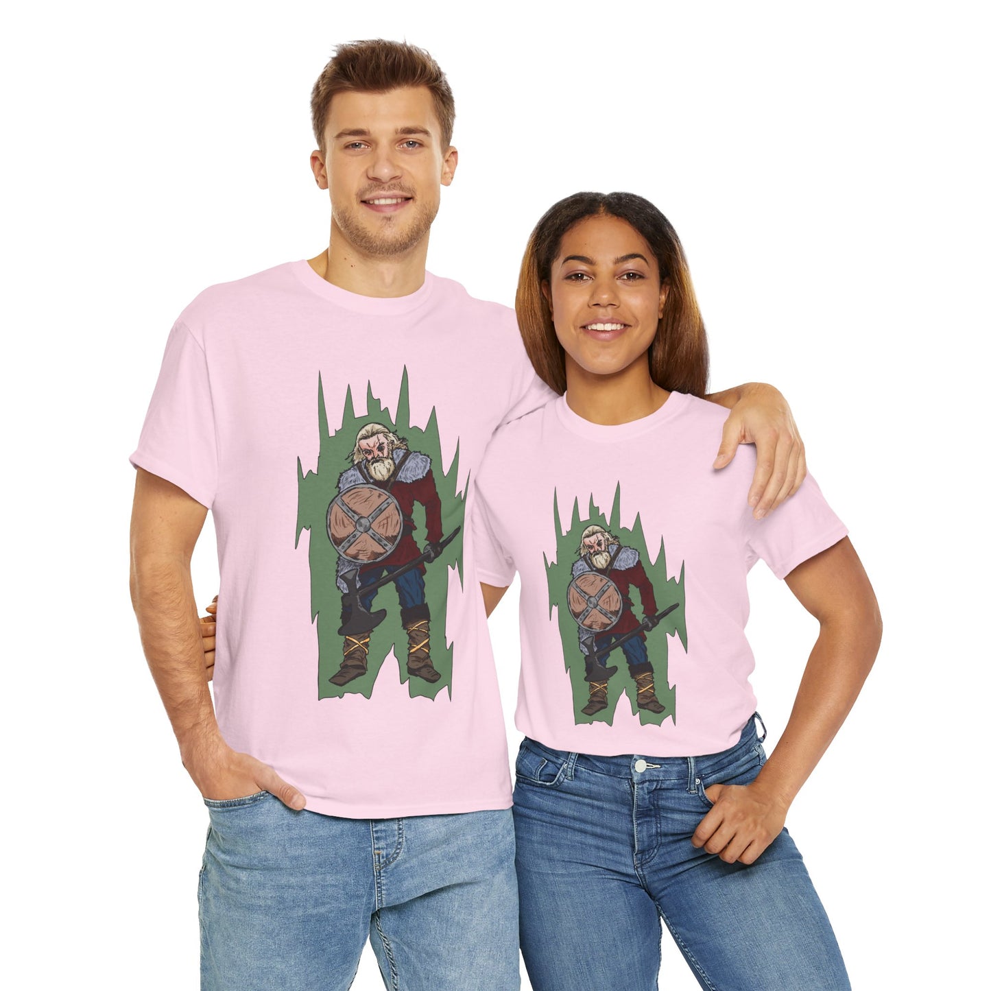 Epic Warrior Graphic Tee, Unisex Heavy Cotton Shirt, Casual Wear, Gamer Gift, Medieval Art Clothing, Battle Theme Fashion