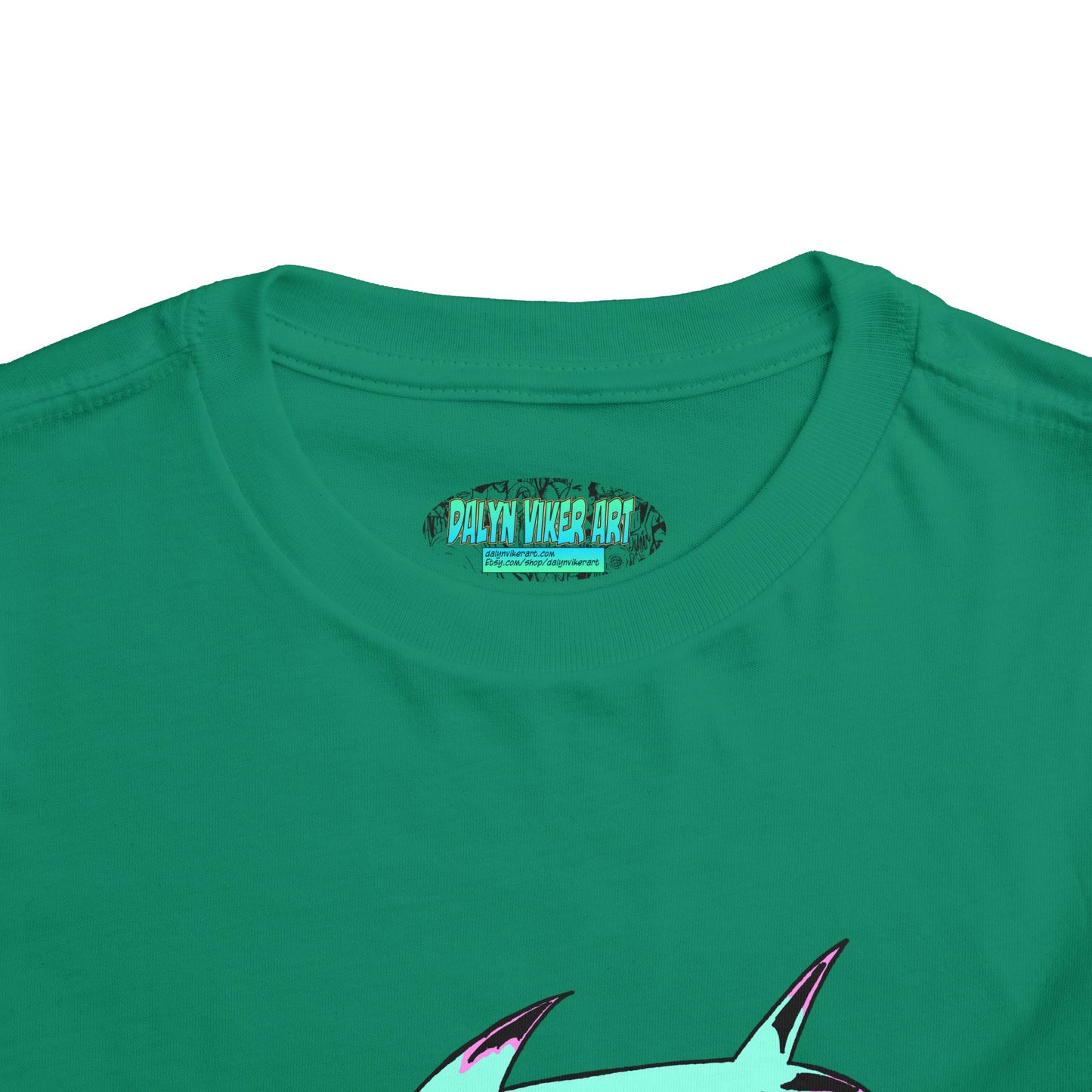 Toddler Tee — Cute Teal Shark Graphic Kids T‑Shirt