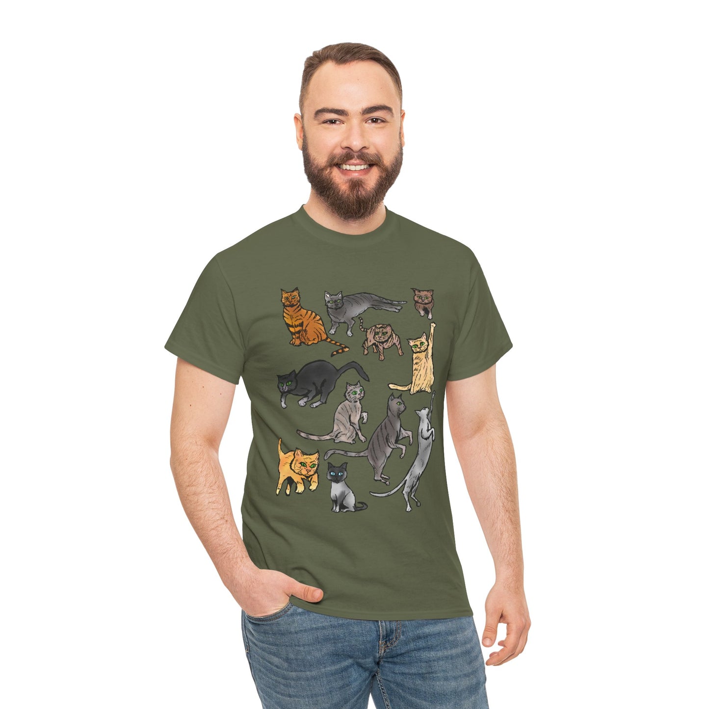 Cats Collage T-Shirt — Cute Cat Illustration Tee for Cat Lovers