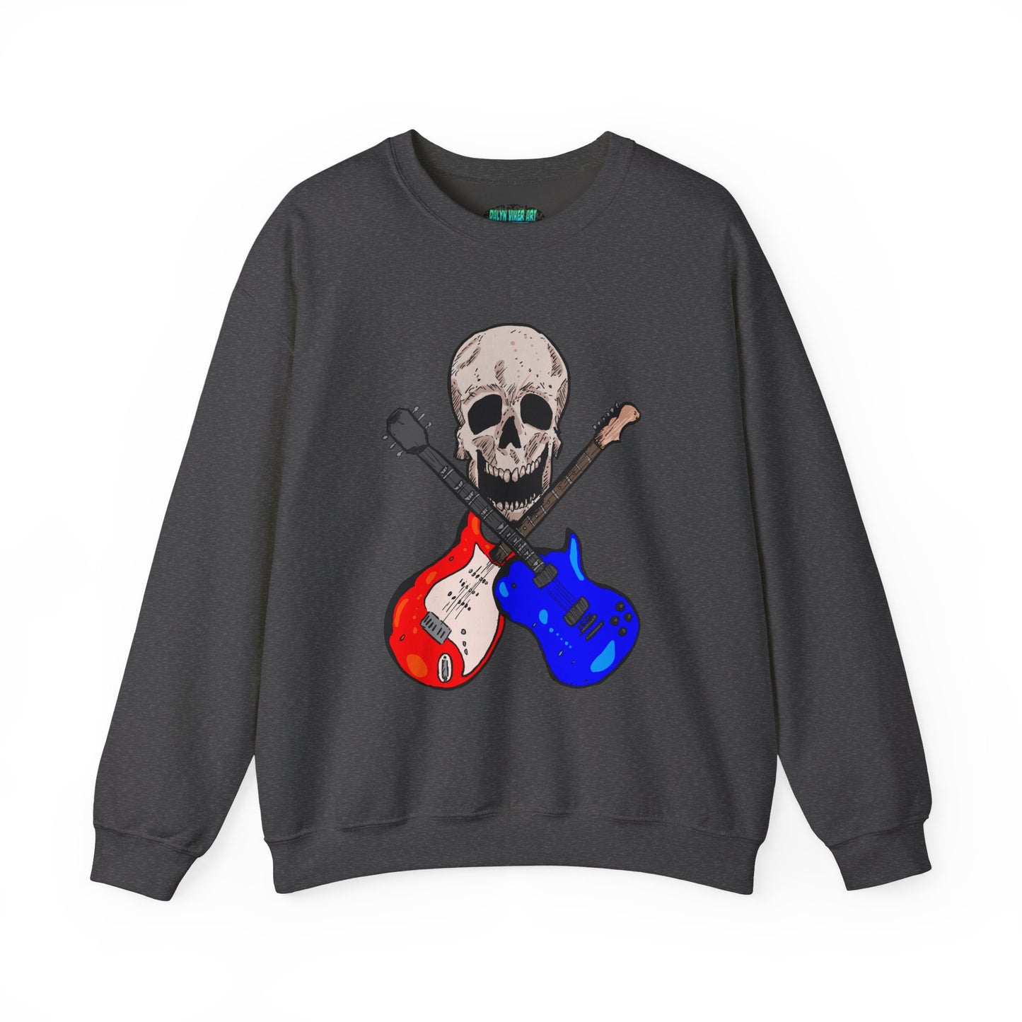 Skull and Guitar Crewneck Sweatshirt