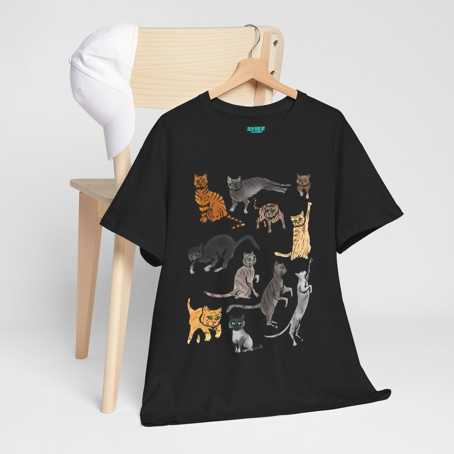 Cats Collage T-Shirt — Cute Cat Illustration Tee for Cat Lovers