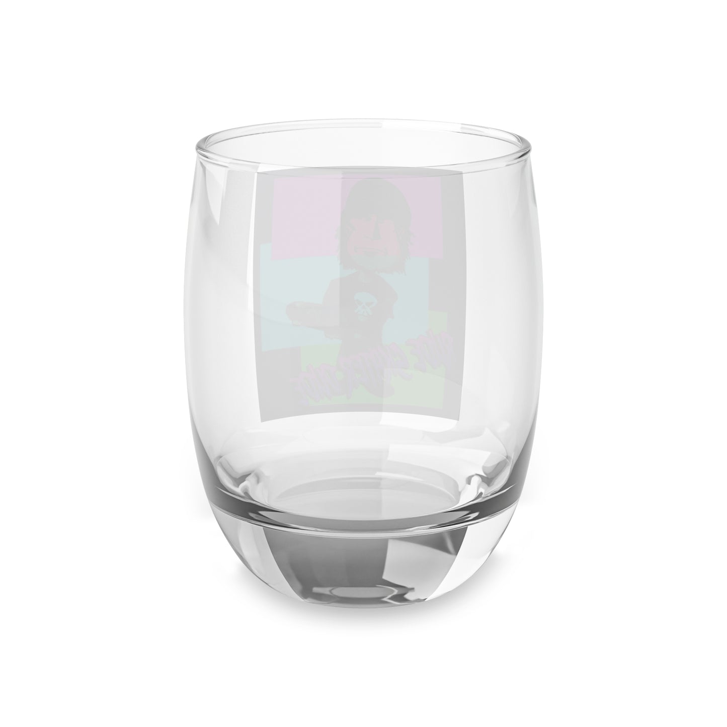 Retro Skateboarder Whiskey Glass – Neon Punk 'Rude Skater Dude' Rocks Glass