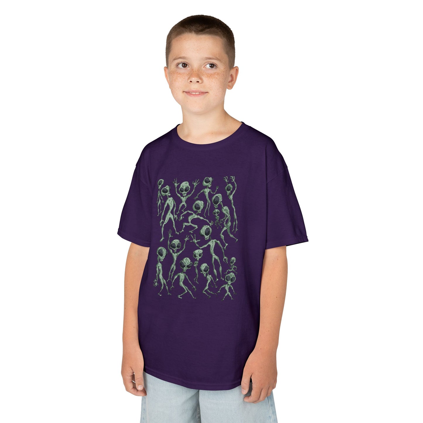 Alien Dance Party Kids Playful Graphic Tee, Kids T-Shirt, Fun Children’s Apparel, Unique Gift for Kids, Summer Wear, Kids Graphic Shirt