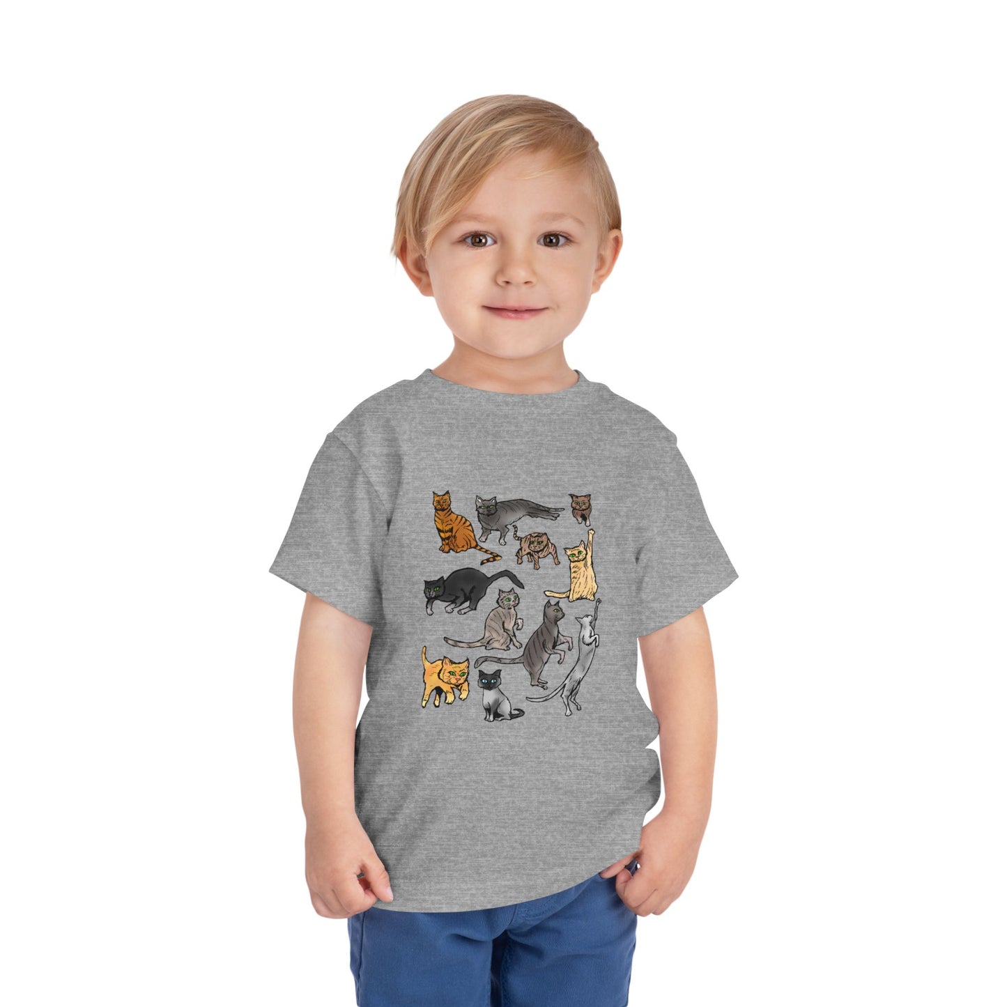 Toddler Tee — Playful Cat Pack Graphic Shirt for Kids