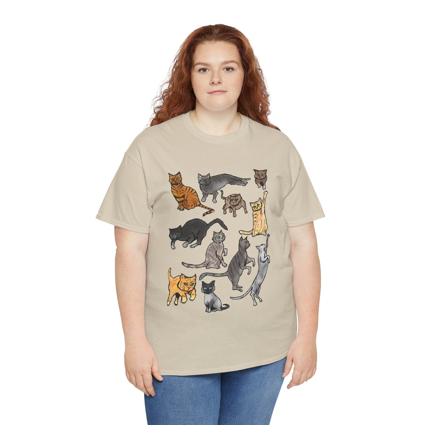 Cats Collage T-Shirt — Cute Cat Illustration Tee for Cat Lovers