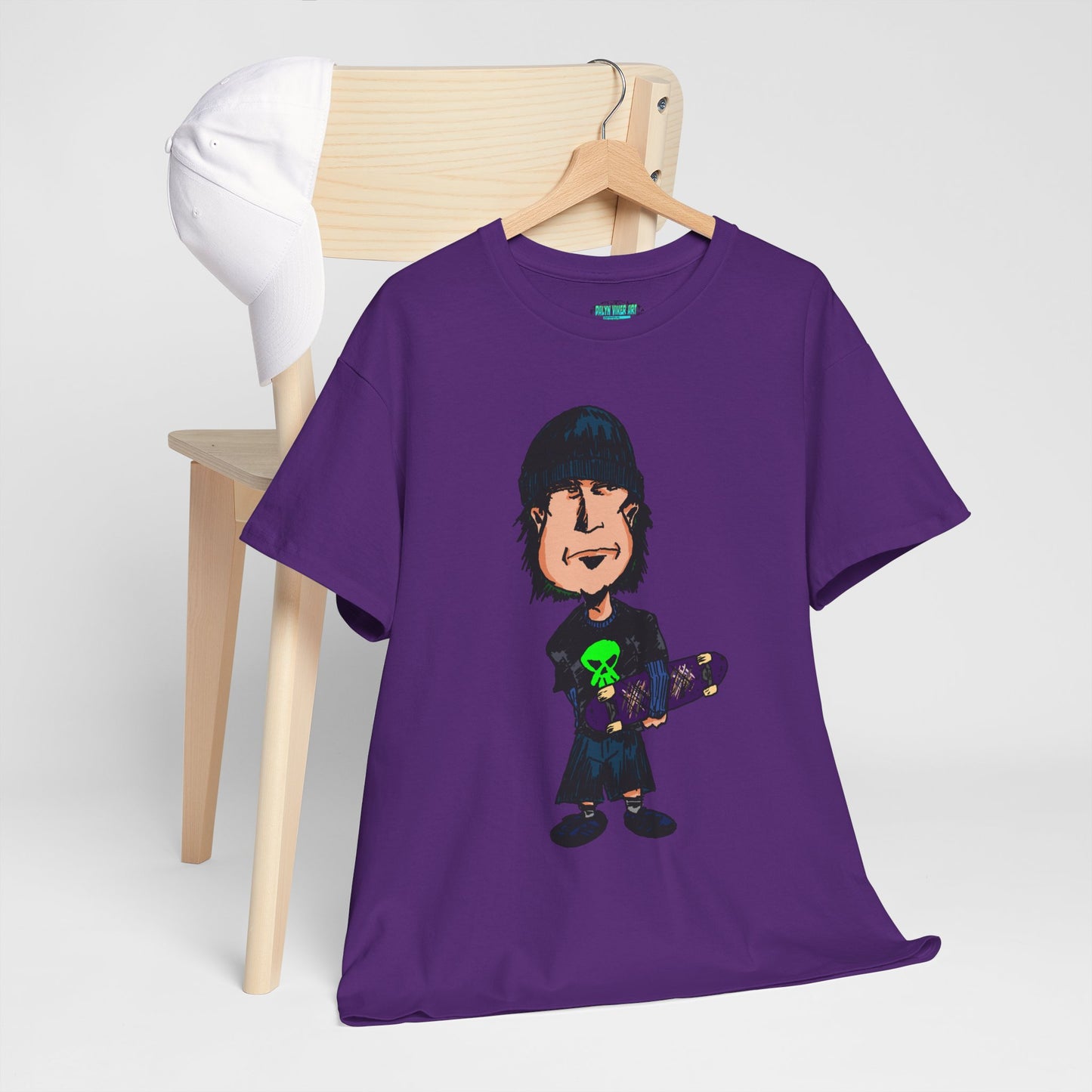 Rude Skater Dude - Skate Punk Cartoon Tee – Boy with Skateboard Graphic Shirt