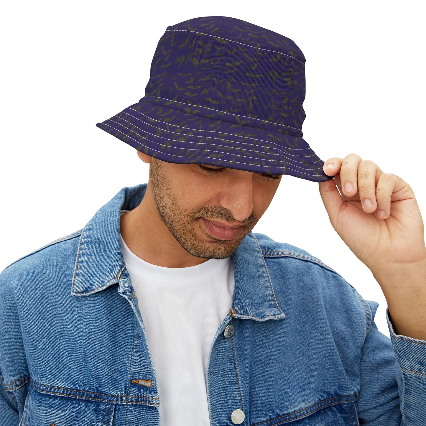 Nighttime Bats Bucket Hat, Trendy Sun Hat for Summer, Funky Outdoor Accessory, Perfect for Festivals, Travel and Beach Days