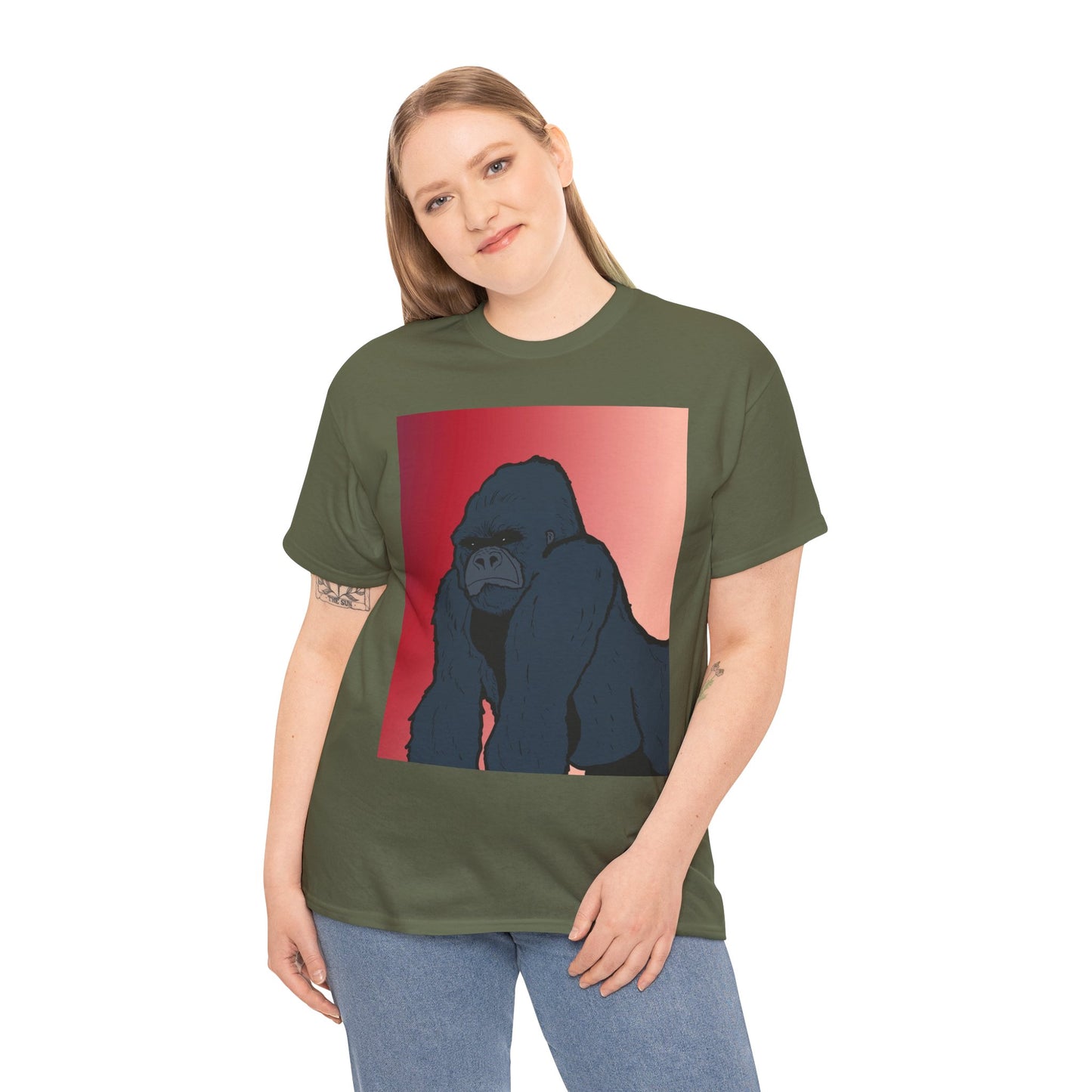 Gorilla Graphic Tee — Vintage Sunset Primate Illustration Shirt